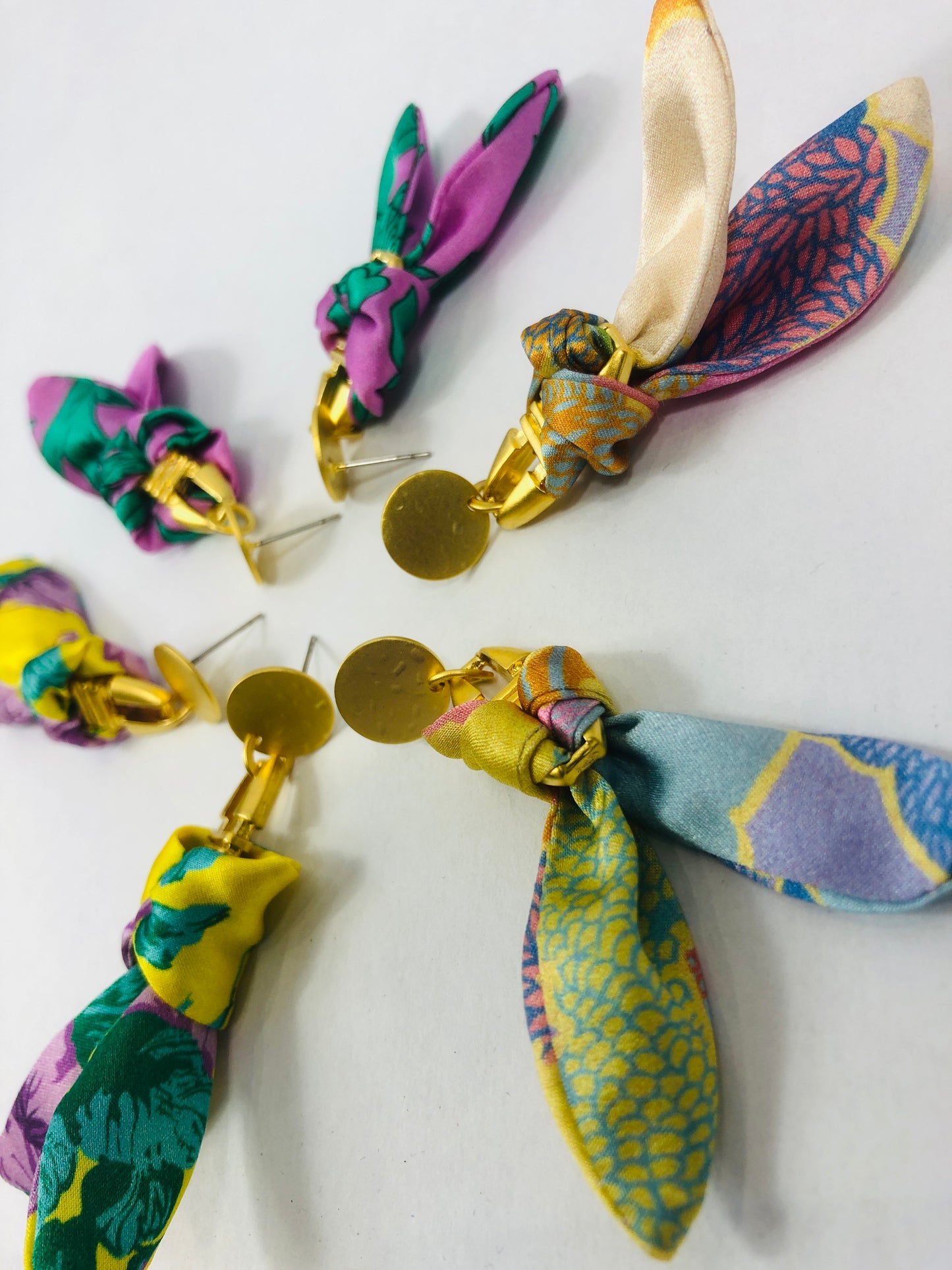 Silk Earrings | Aztec | Liberty Print | Unique Earrings | Floral Purple