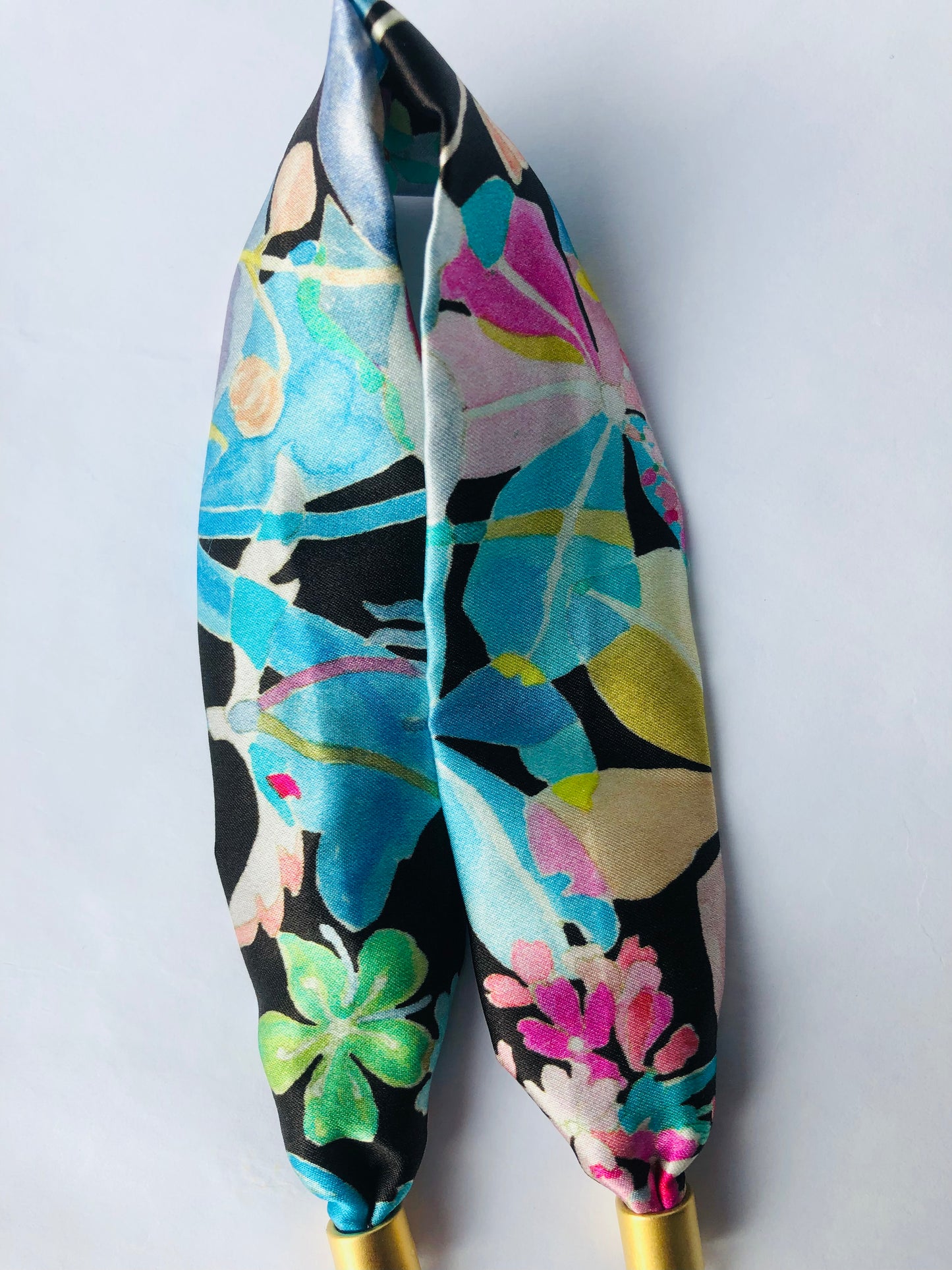 Silk Necklace | Chic Necklace | Liberty Print | Floral Blue