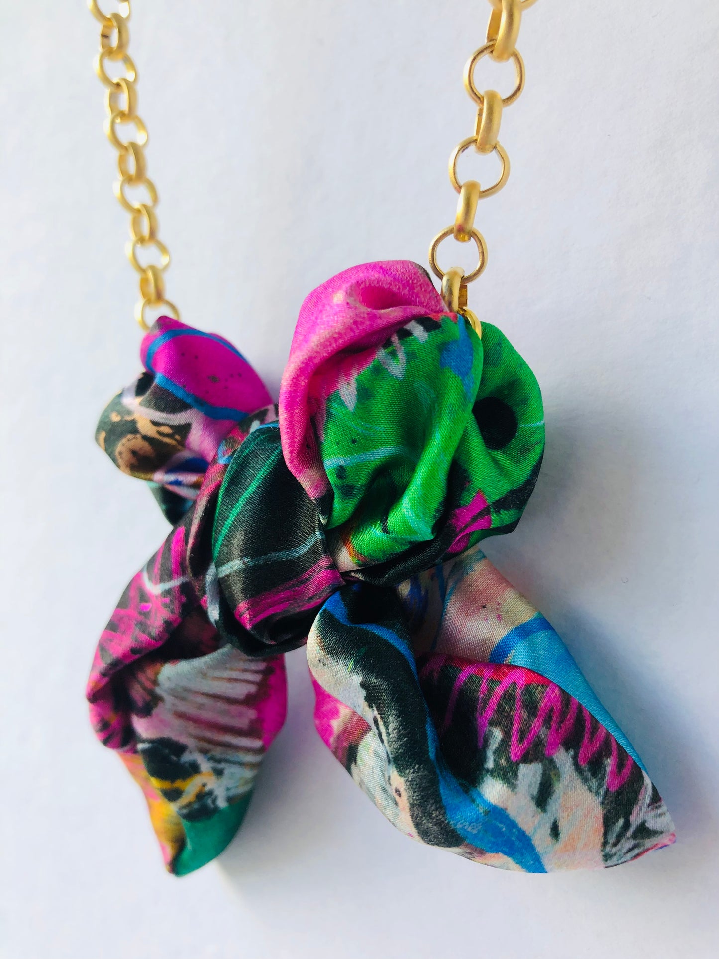 Bow Necklace | Colourful Jewellery | Liberty Print Silk