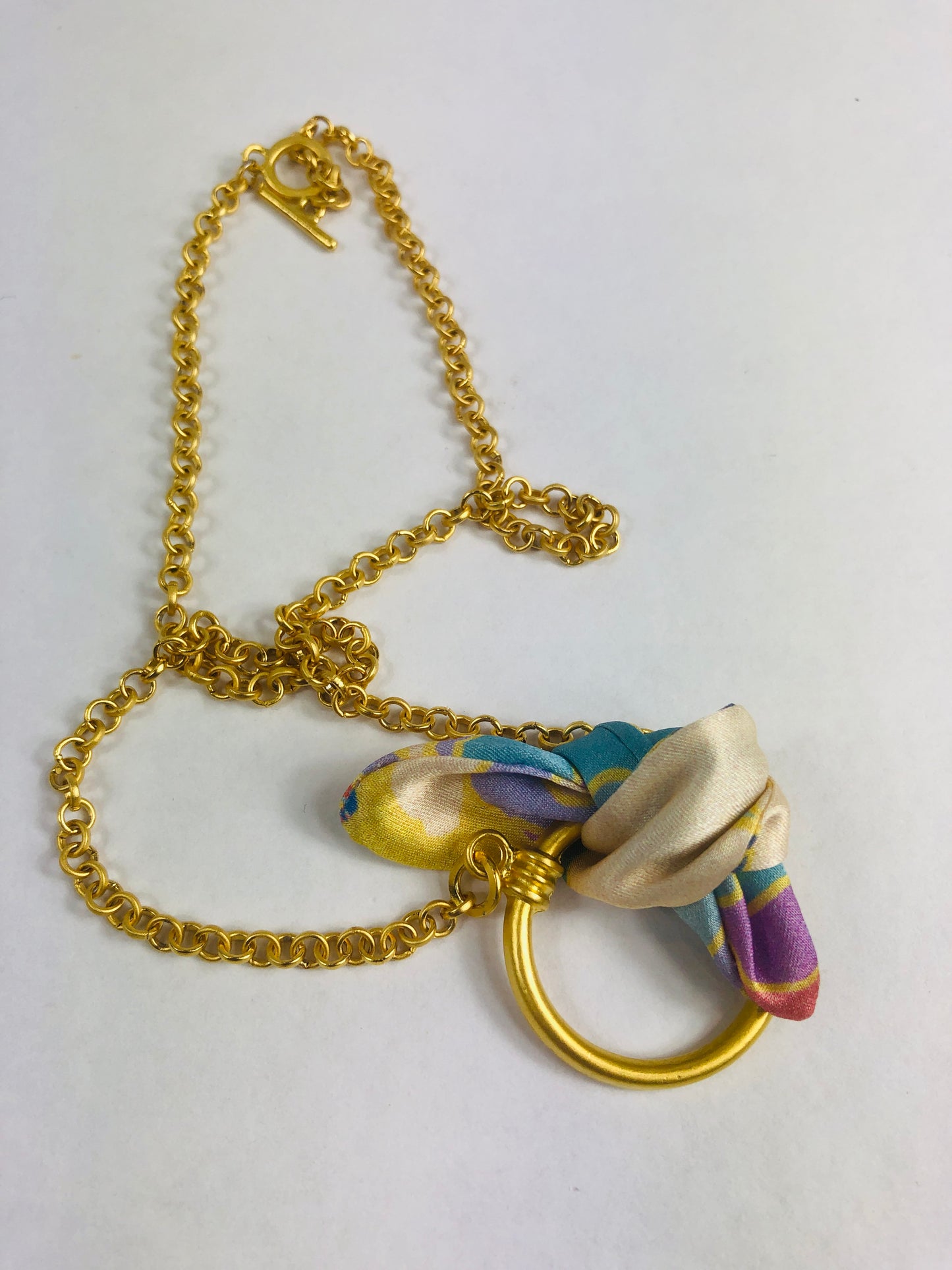 Elegant Necklace | Silk Jewellery | Libert Print | Pastel