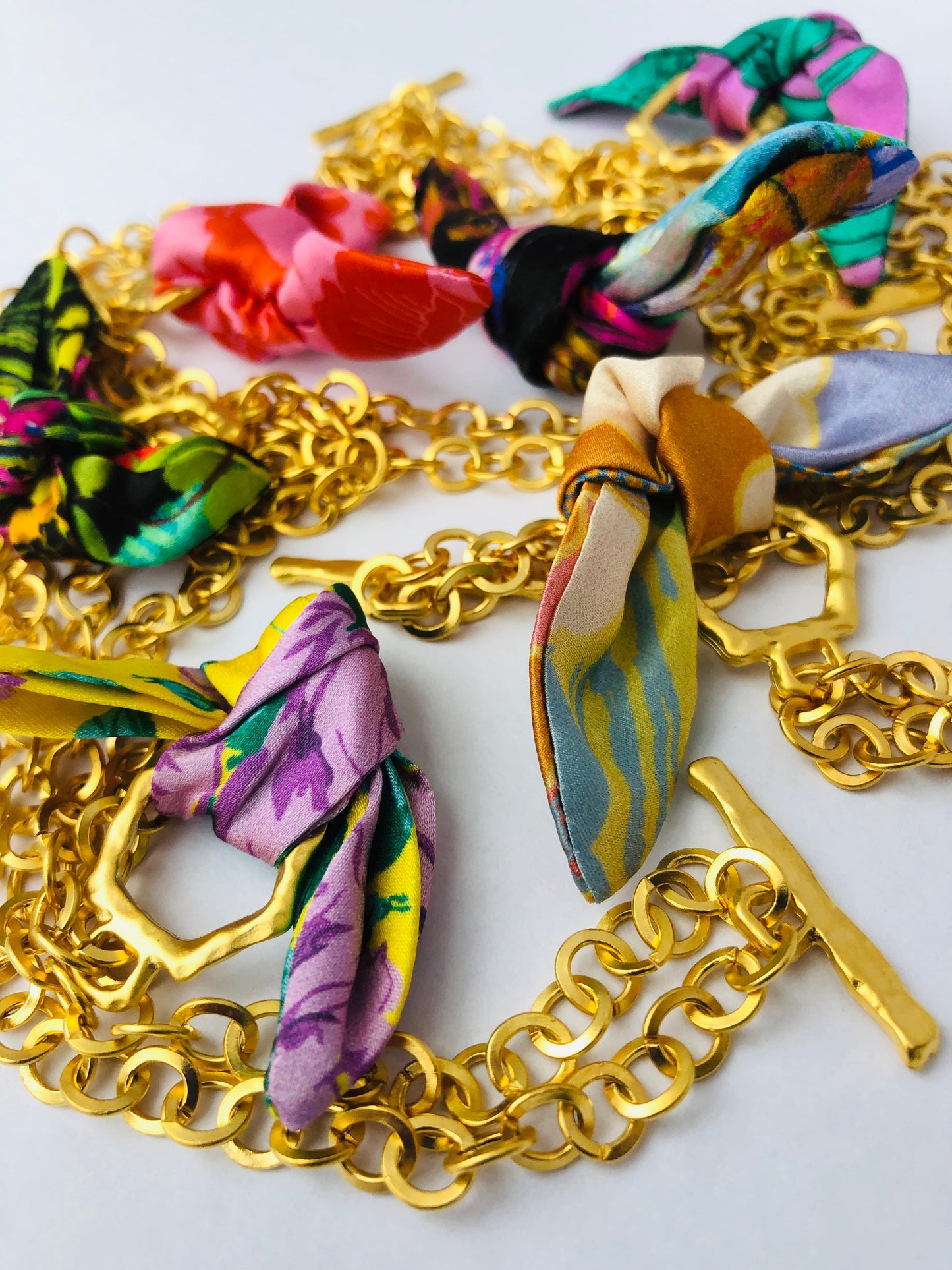 Gold Elegant Bracelet | Silk Jewellery | Purple Floral