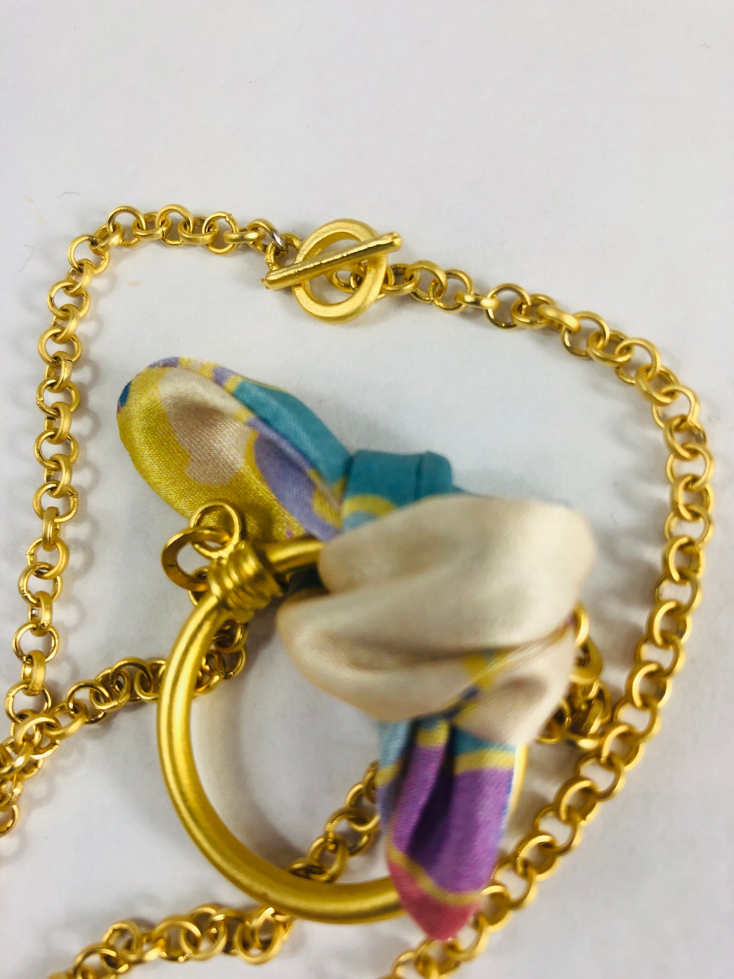Elegant Necklace | Silk Jewellery | Libert Print | Pastel
