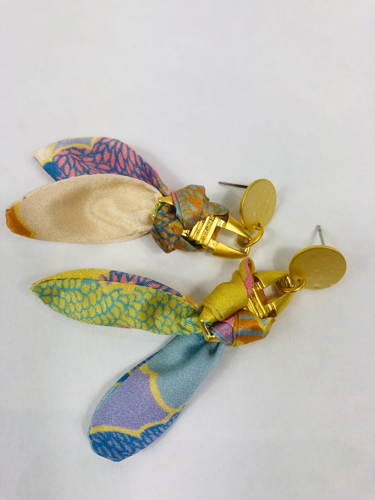 Silk Earrings | Aztec | Liberty Print | Unique Earrings | Pastel