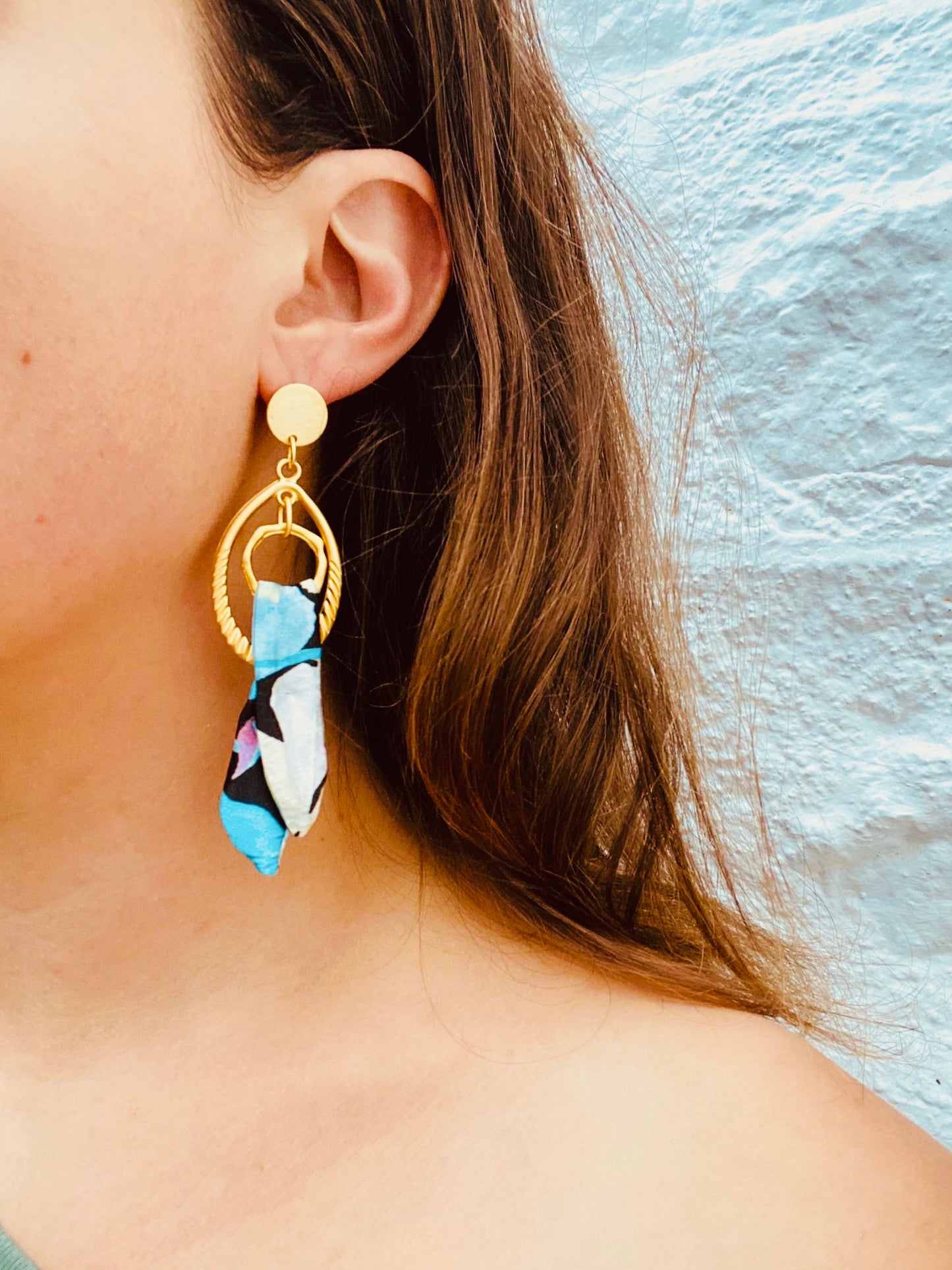 Silk Earrings | Chic Earrings | Funky Colourful Jewellery | Liberty Print