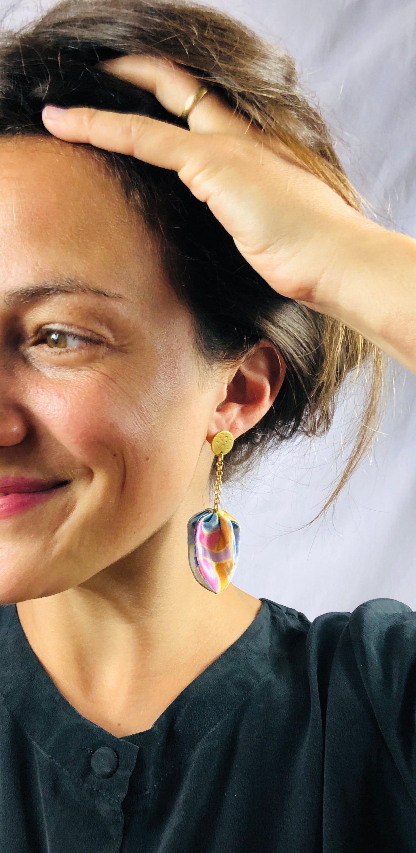 Silk Petal Earrings | Liberty Print | Pastel