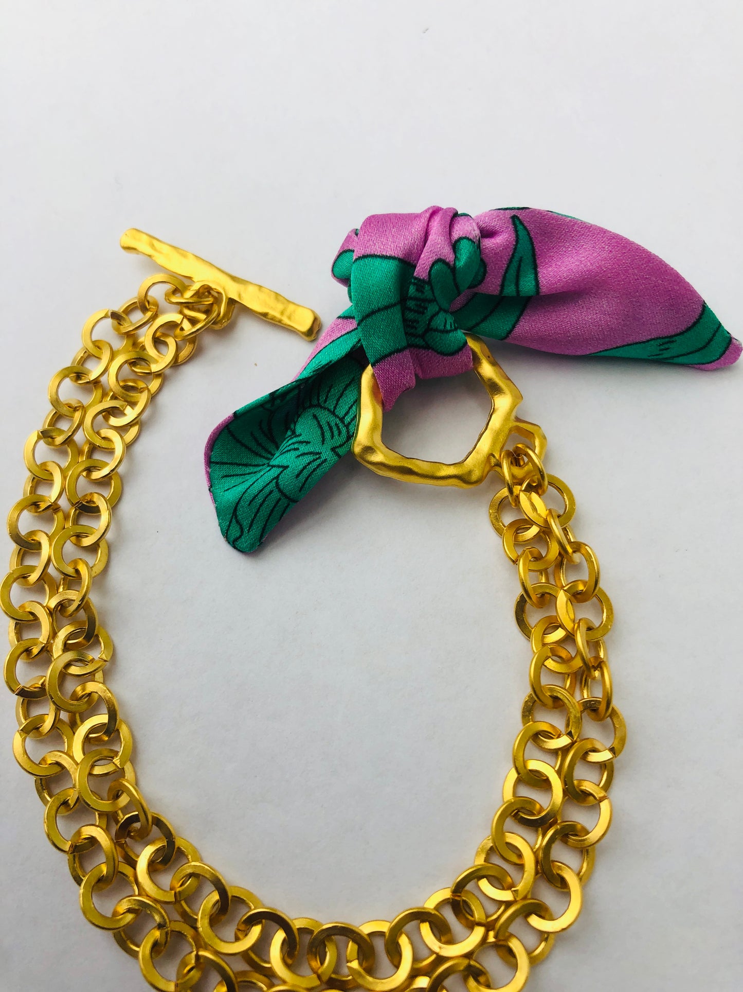 Gold Elegant Bracelet | Silk Jewellery | Liberty Print | Purple
