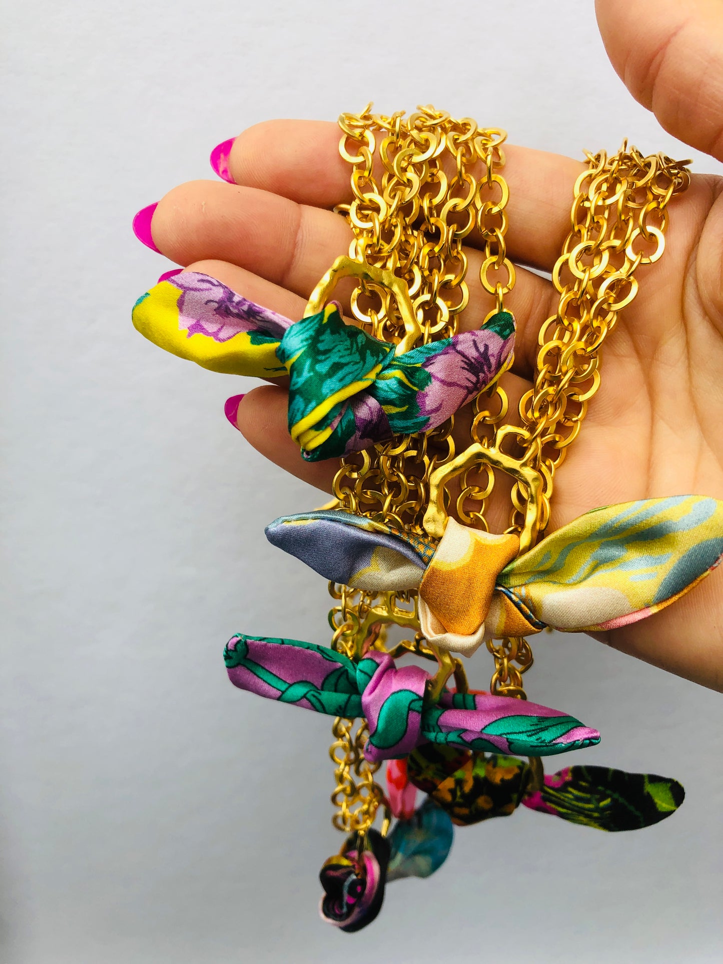 Gold Elegant Bracelet | Silk Jewellery | Liberty Print | Purple