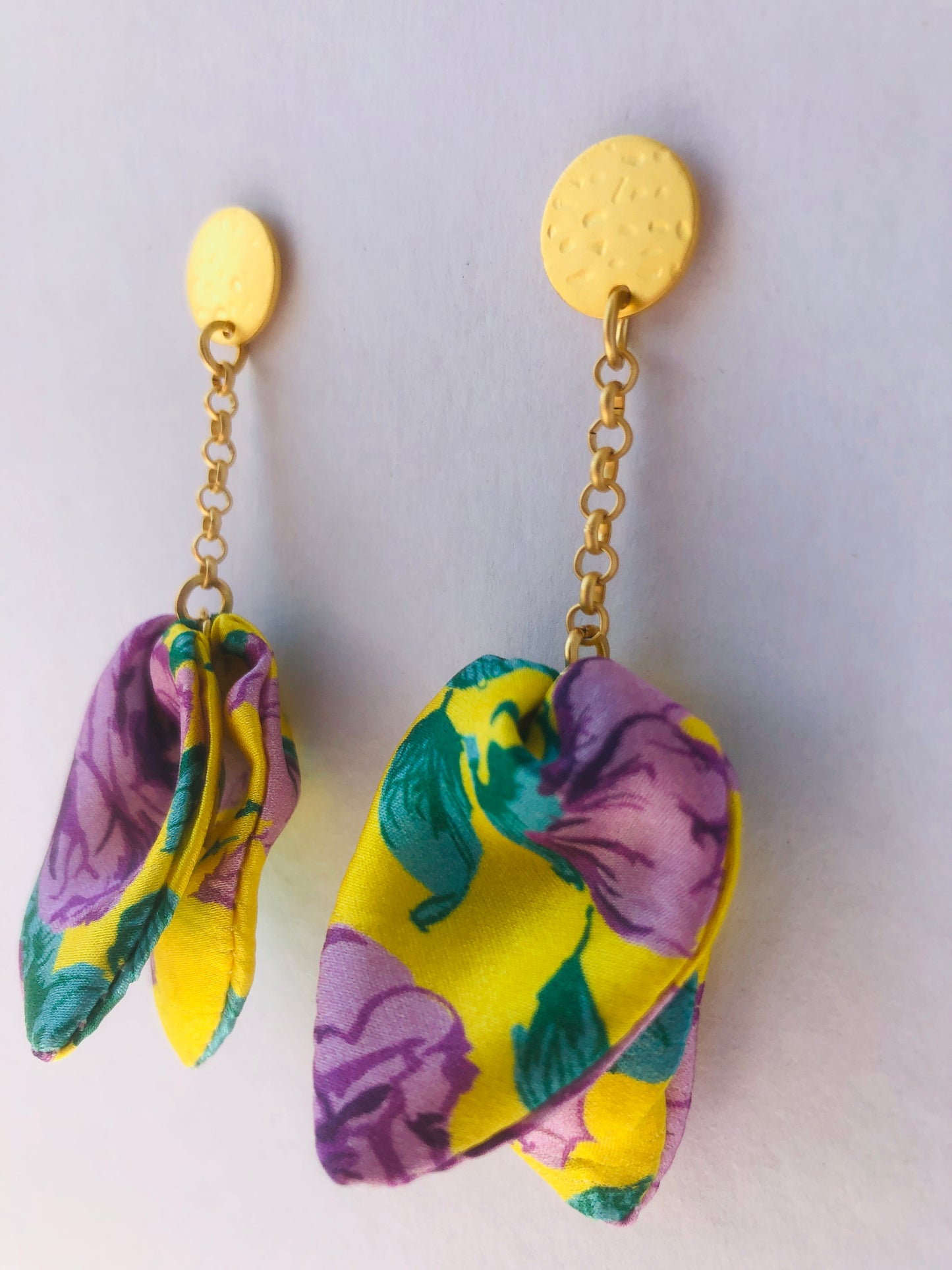 Silk Petal Earrings | Liberty Print | Floral Rose