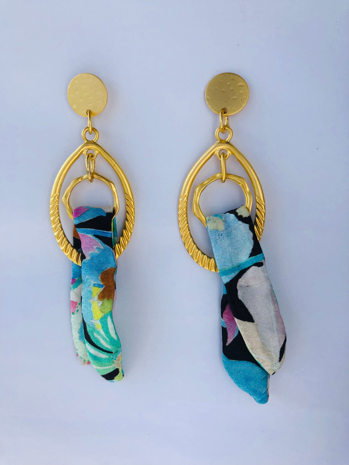 Silk Earrings | Chic Earrings | Funky Colourful Jewellery | Liberty Print