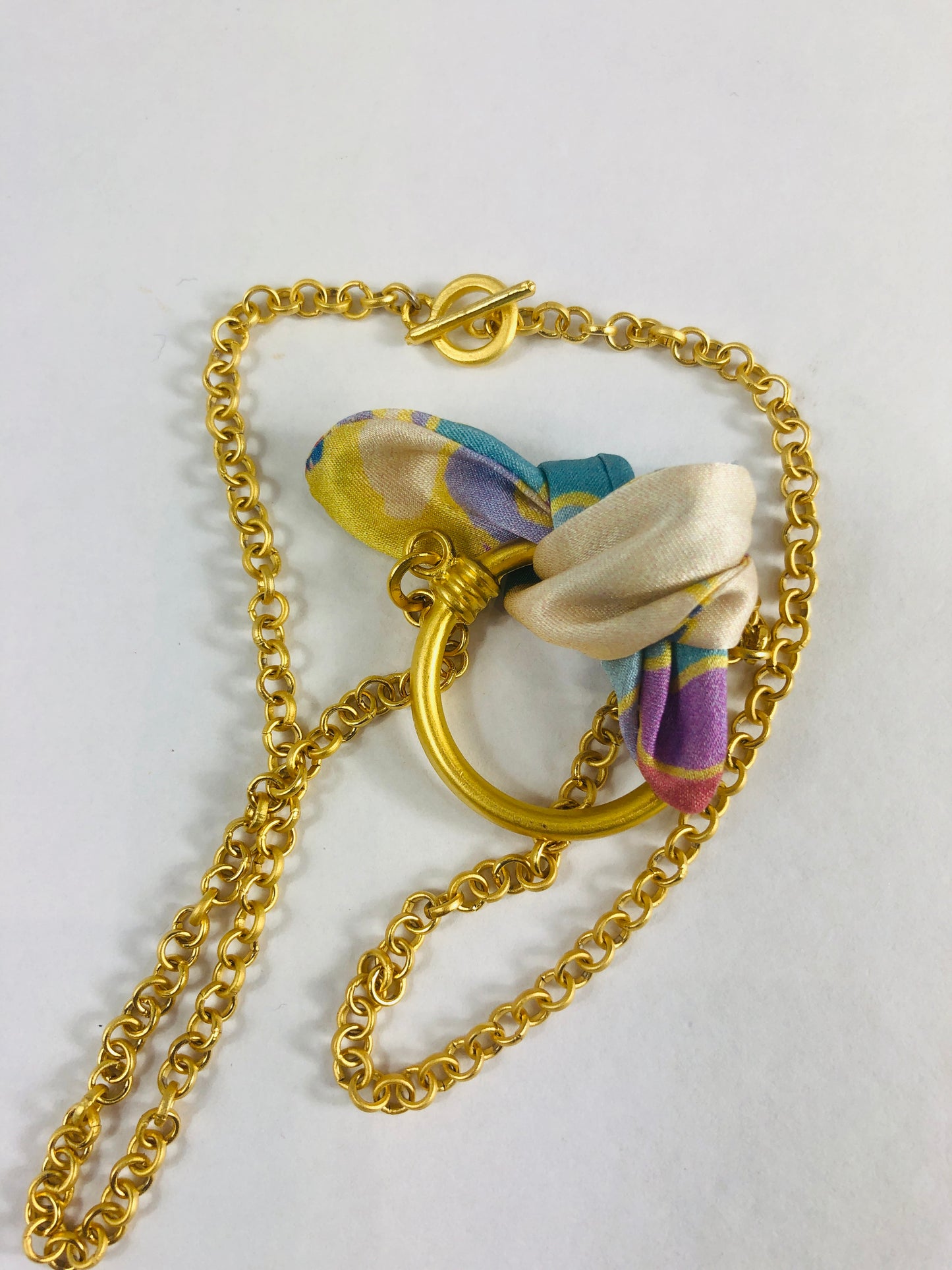 Elegant Necklace | Silk Jewellery | Libert Print | Pastel