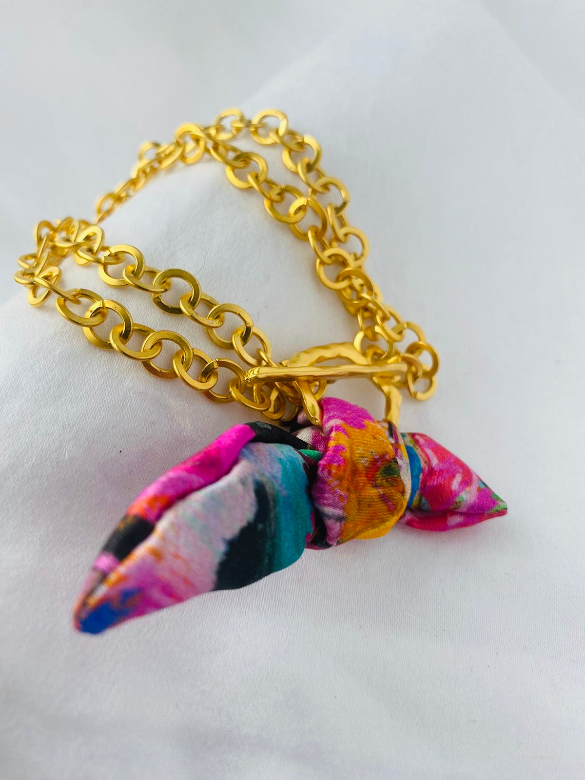Elegant Gold Bracelet | Silk Jewellery | Lipsy Liberty Print