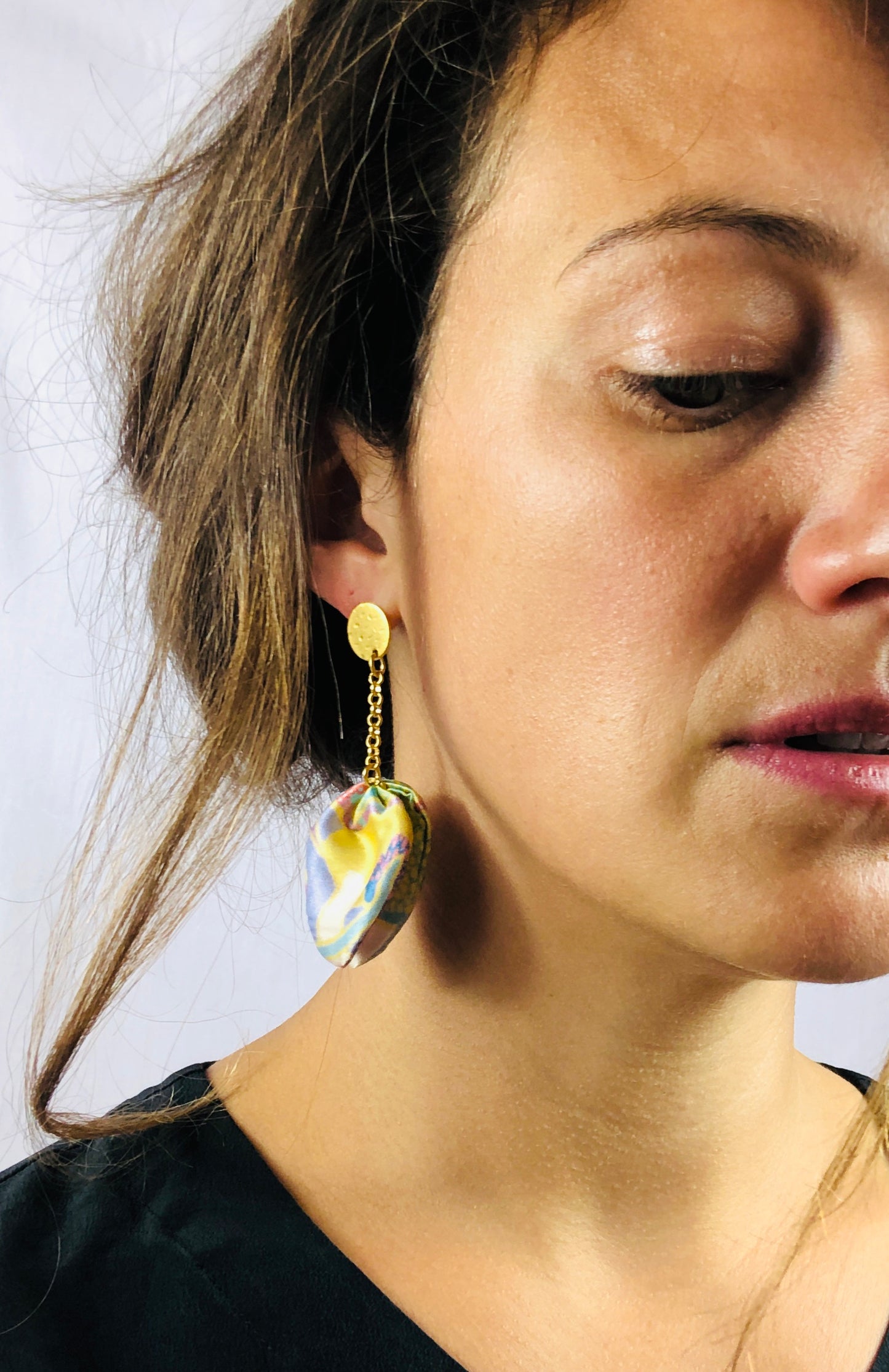 Silk Petal Earrings | Liberty Print | Pastel