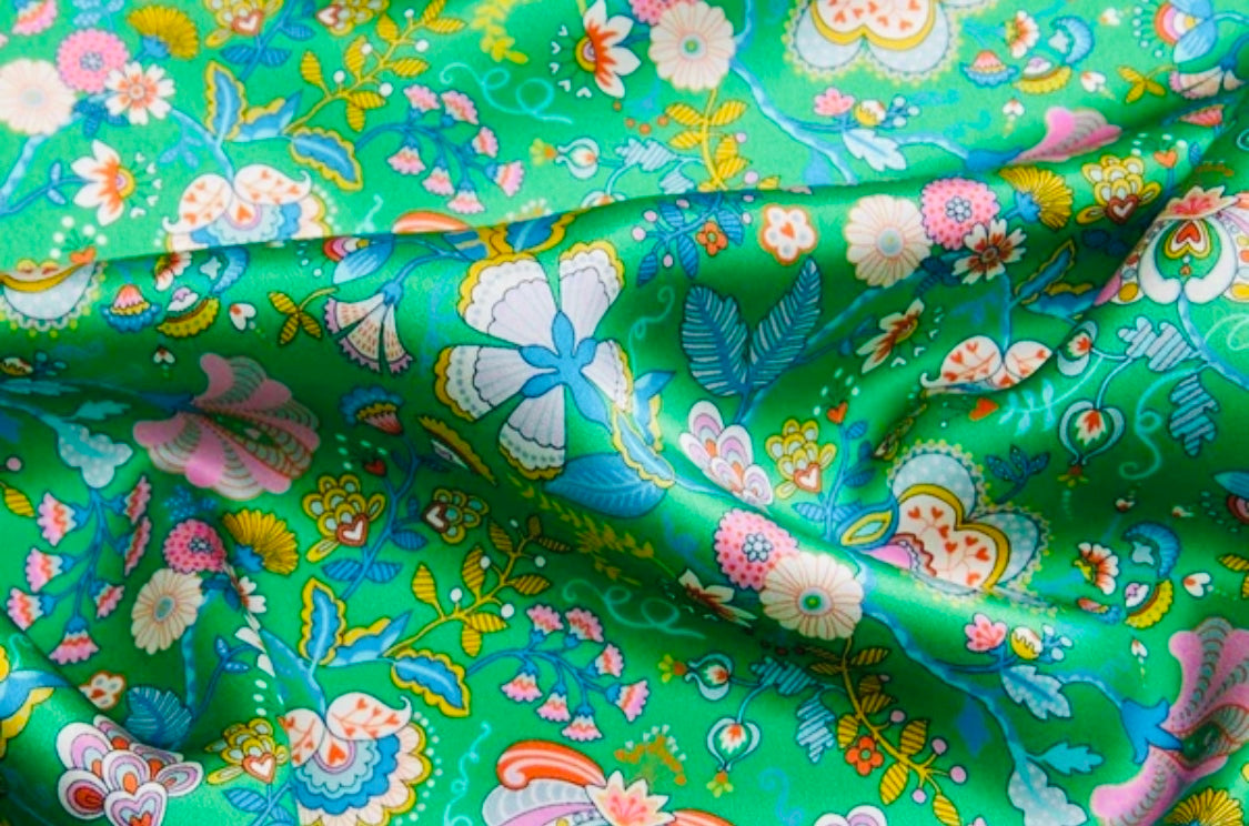 Bow Necklace | Bold Jewellery | Libert Print Silk | Green