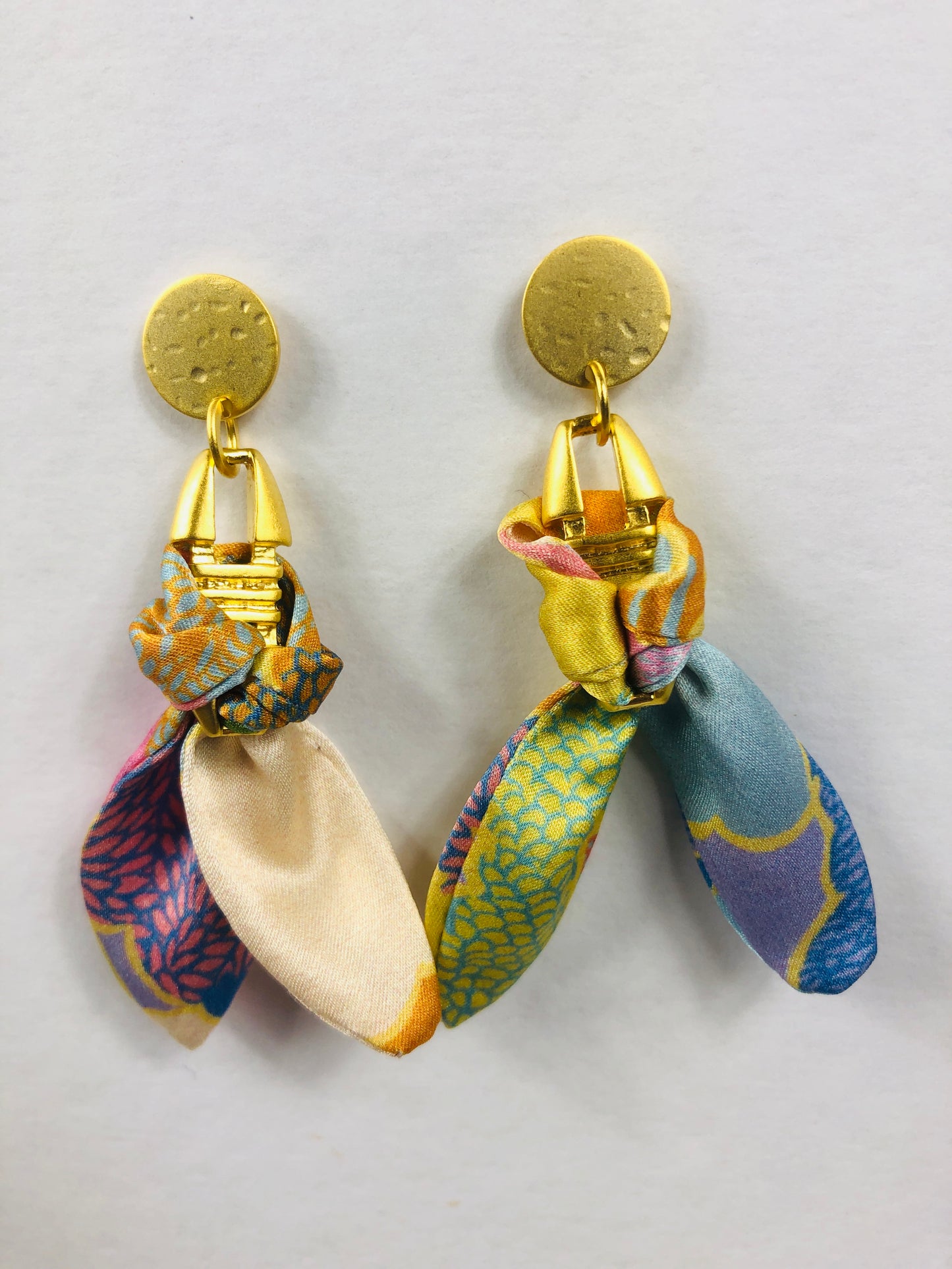 Silk Earrings | Aztec | Liberty Print | Unique Earrings | Pastel