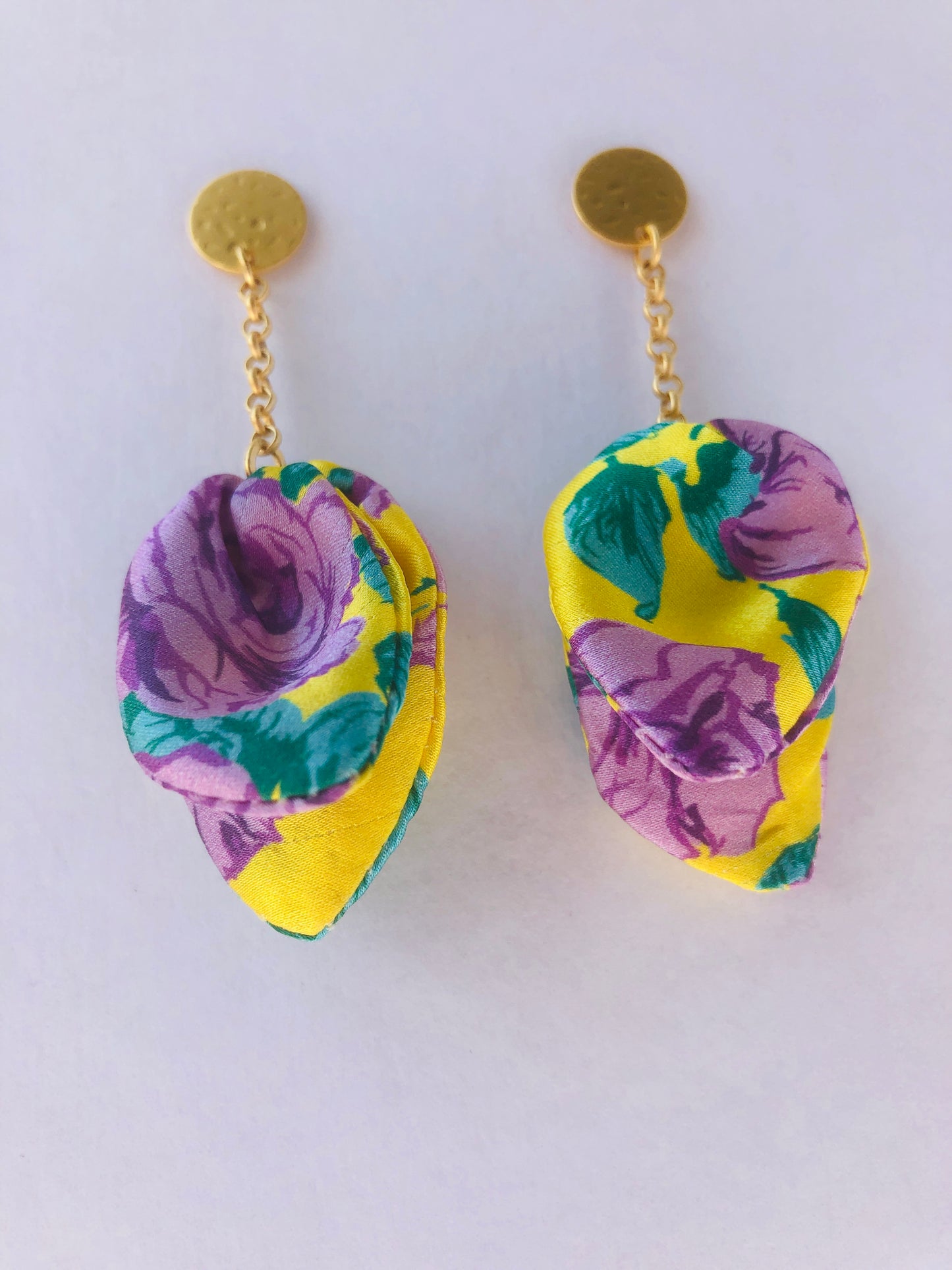 Silk Petal Earrings | Liberty Print | Floral Rose