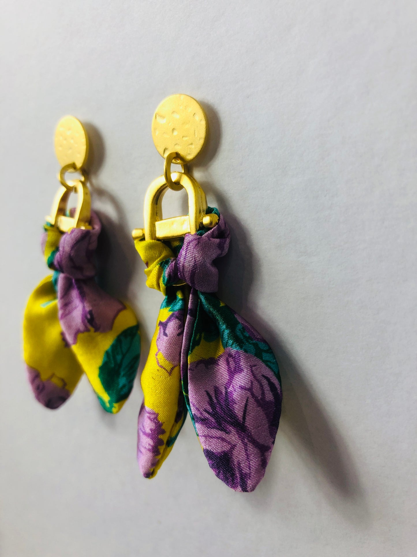 Statement Earrings | Silk Jewellery | Liberty Print | Floral Rose