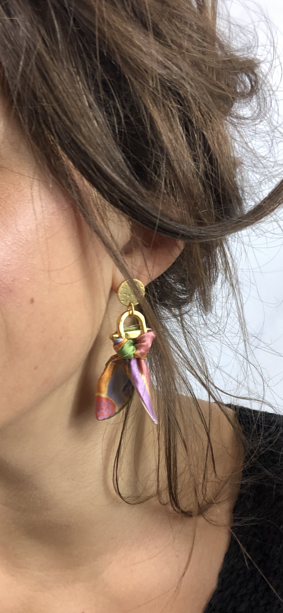 Statement Earrings | Silk Jewellery | Liberty Print | Pastel