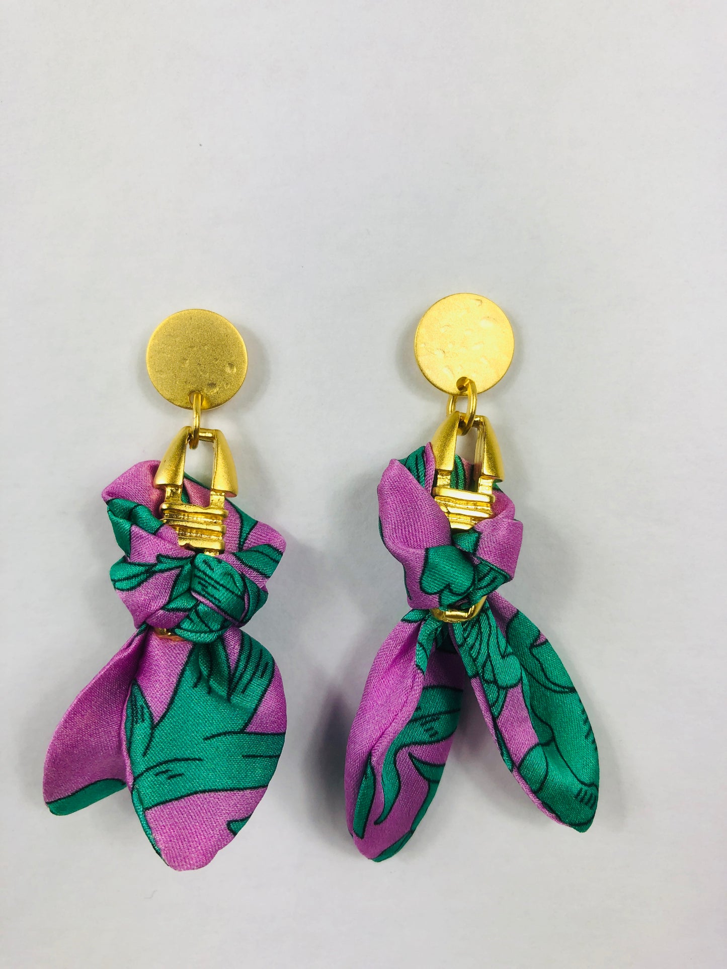 Silk Earrings | Aztec | Liberty Print | Unique Earrings | Floral Purple
