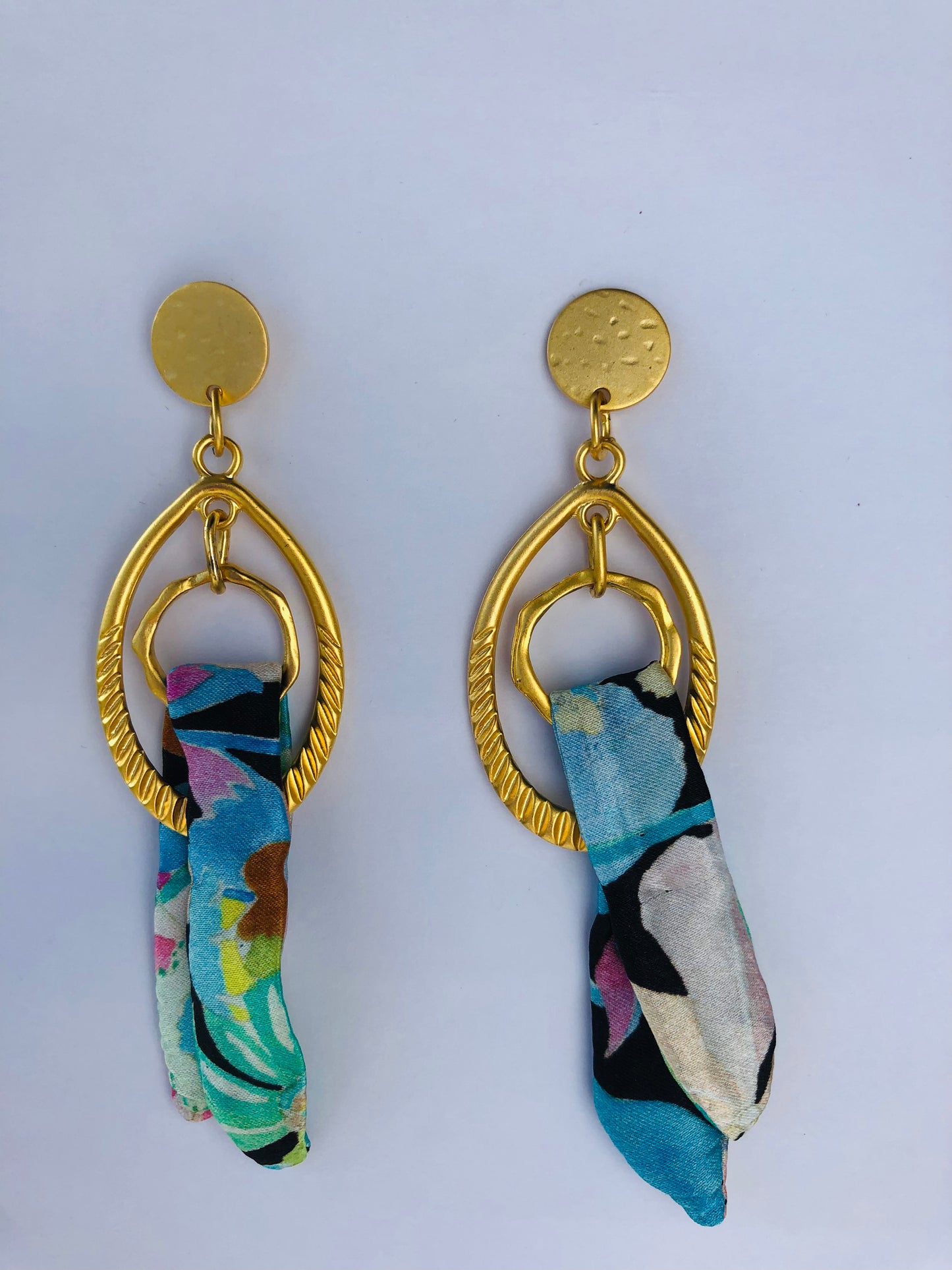 Silk Earrings | Chic Earrings | Funky Colourful Jewellery | Liberty Print