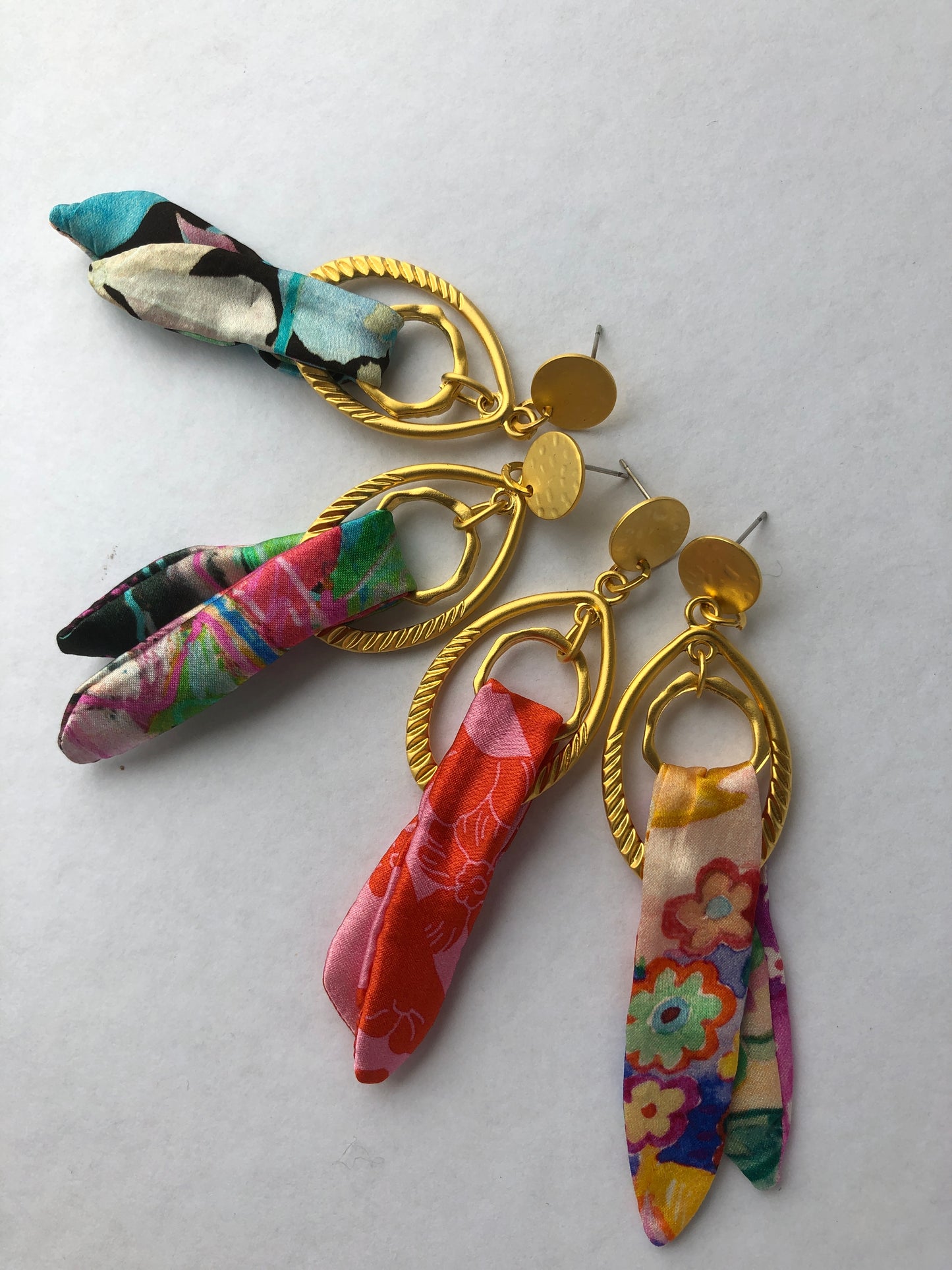 Silk Earrings | Chic Earrings | Funky Colourful Jewellery | Liberty Print