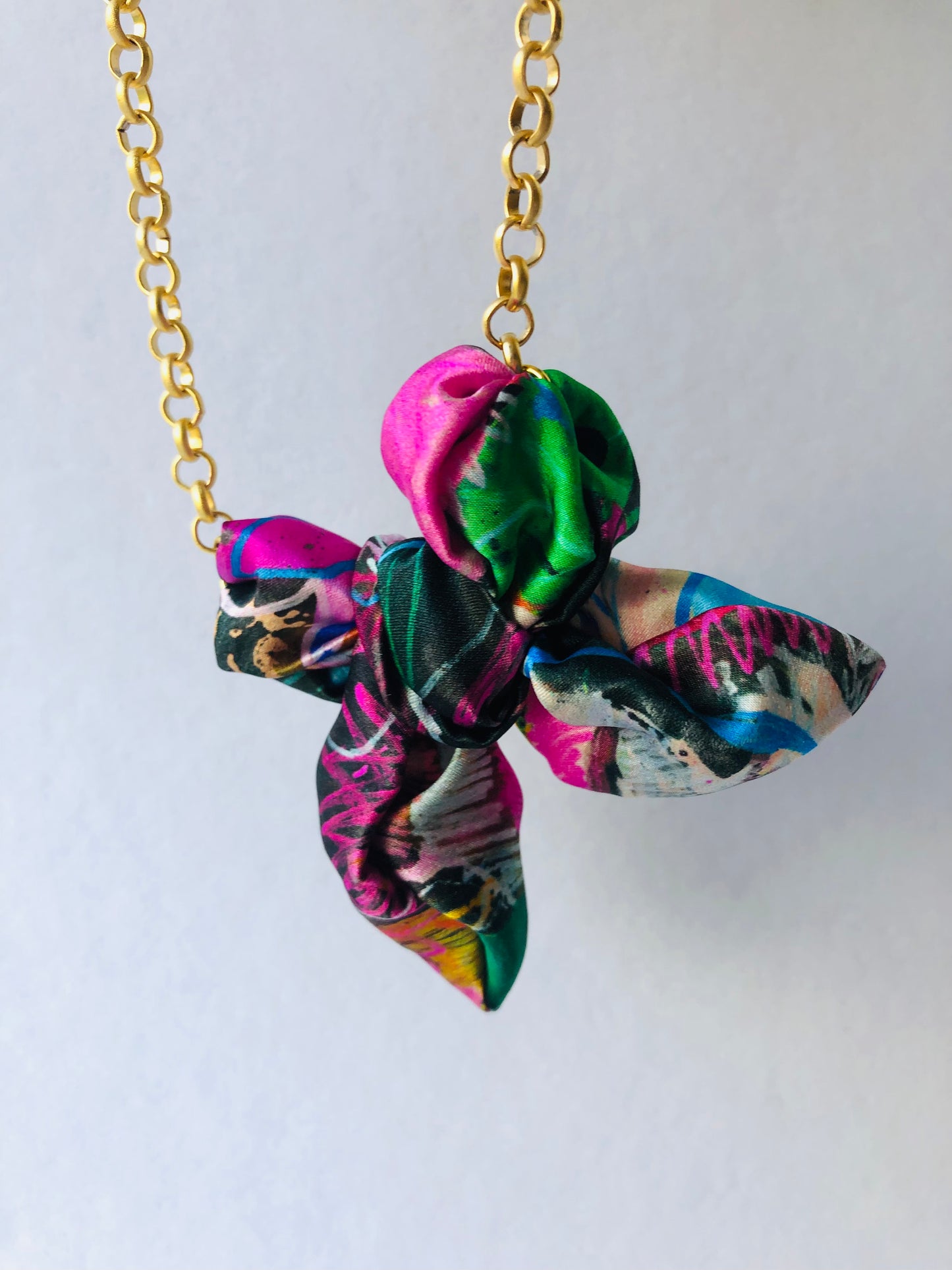 Bow Necklace | Colourful Jewellery | Liberty Print Silk