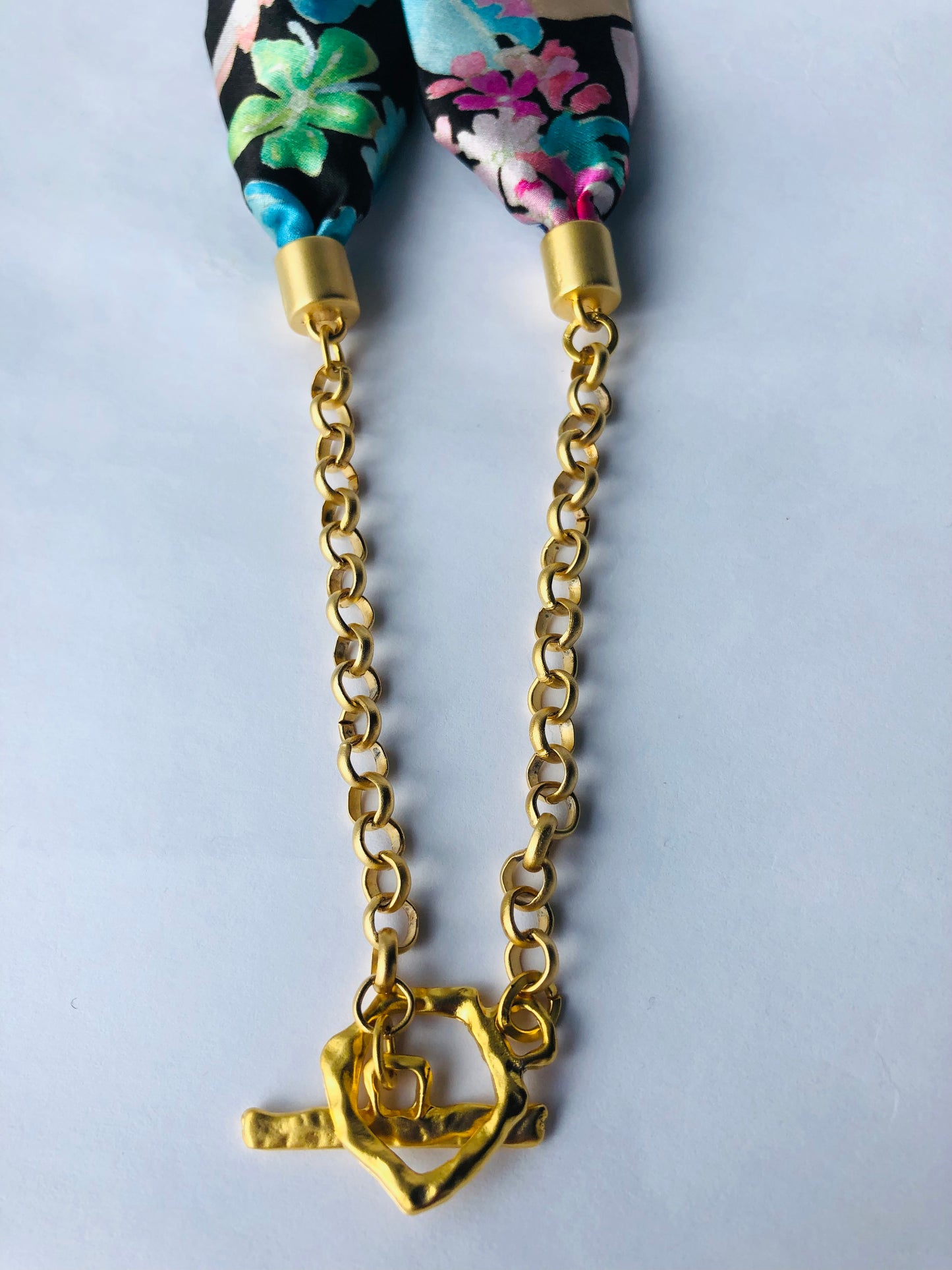 Silk Necklace and Earring Gift Set | Liberty Print | Floral Blue