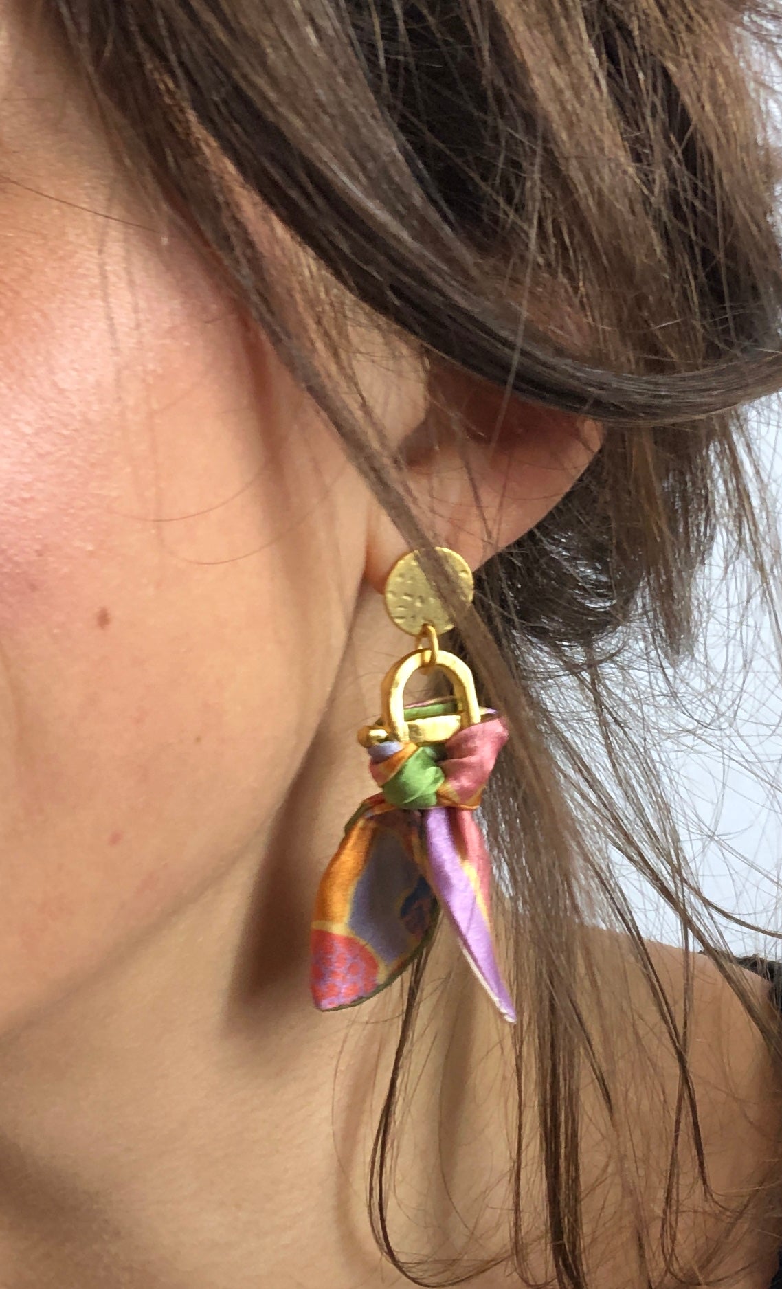 Statement Earrings | Silk Jewellery | Liberty Print | Floral Rose