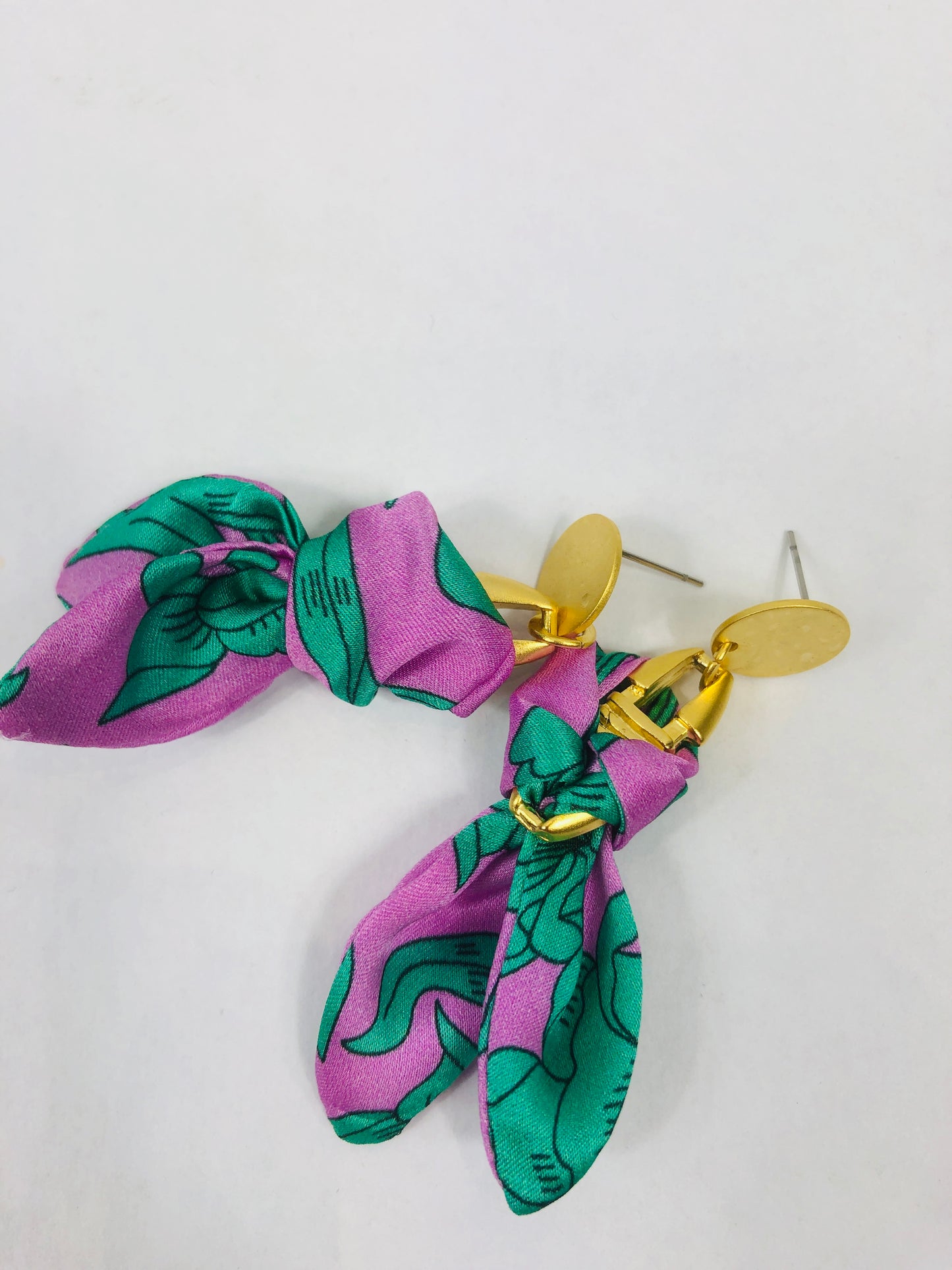 Silk Earrings | Aztec | Liberty Print | Unique Earrings | Floral Purple