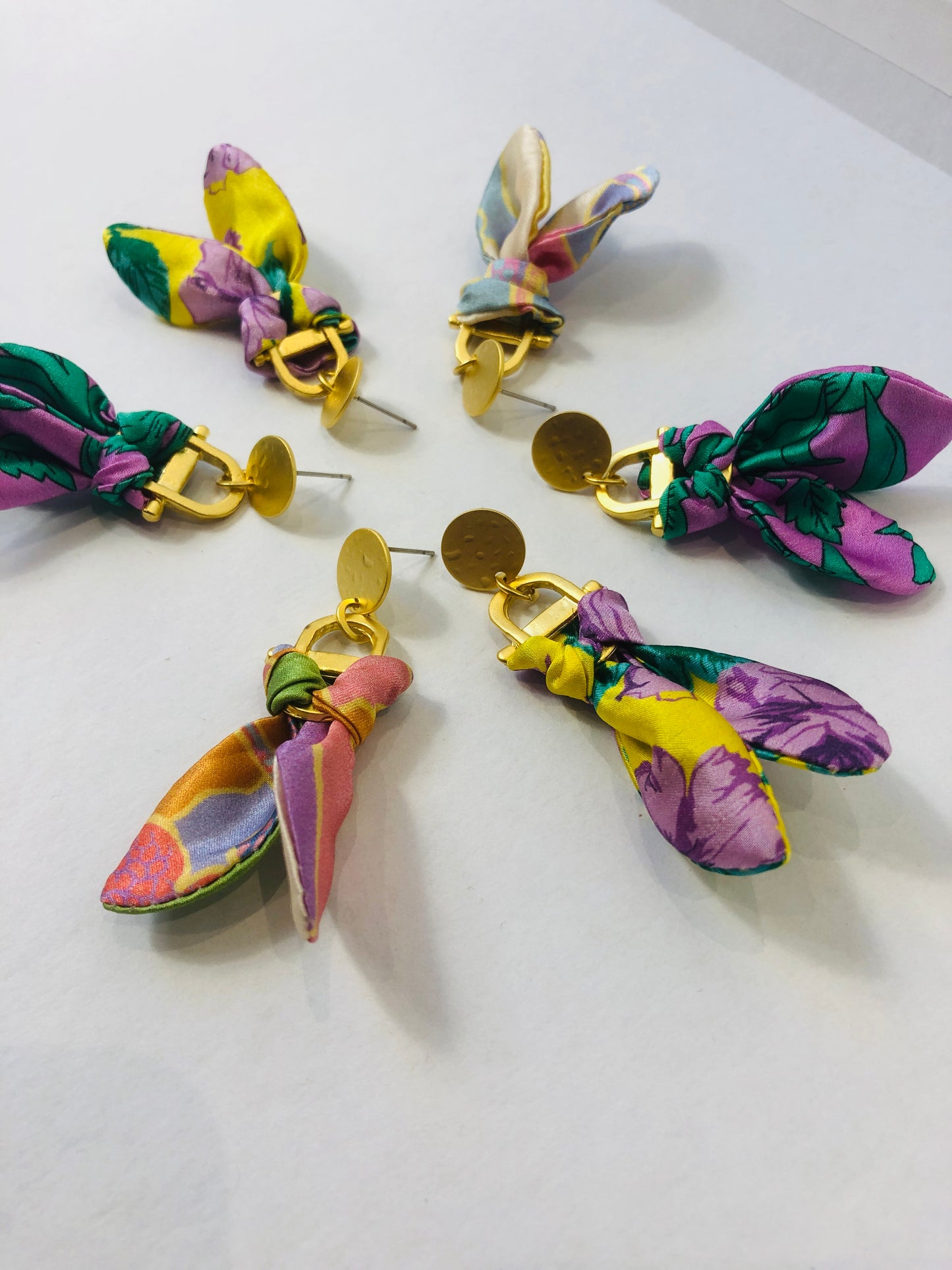 Statement Earrings | Silk Jewellery | Liberty Print | Floral Rose