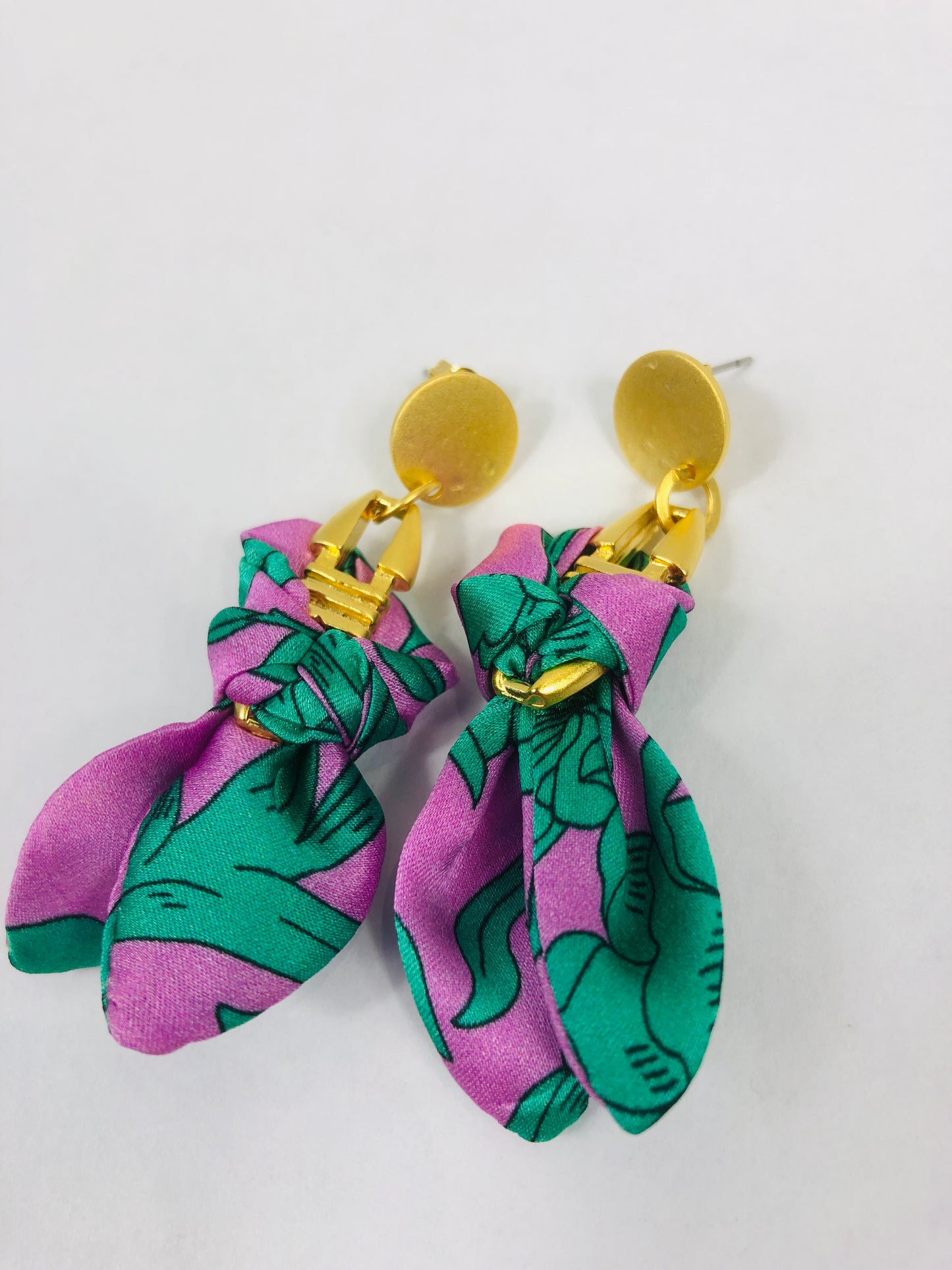 Silk Earrings | Aztec | Liberty Print | Unique Earrings | Floral Purple