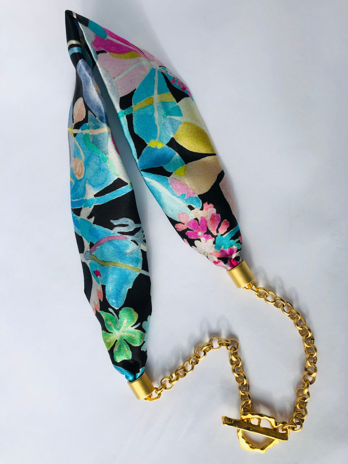Silk Necklace and Earring Gift Set | Liberty Print | Floral Blue