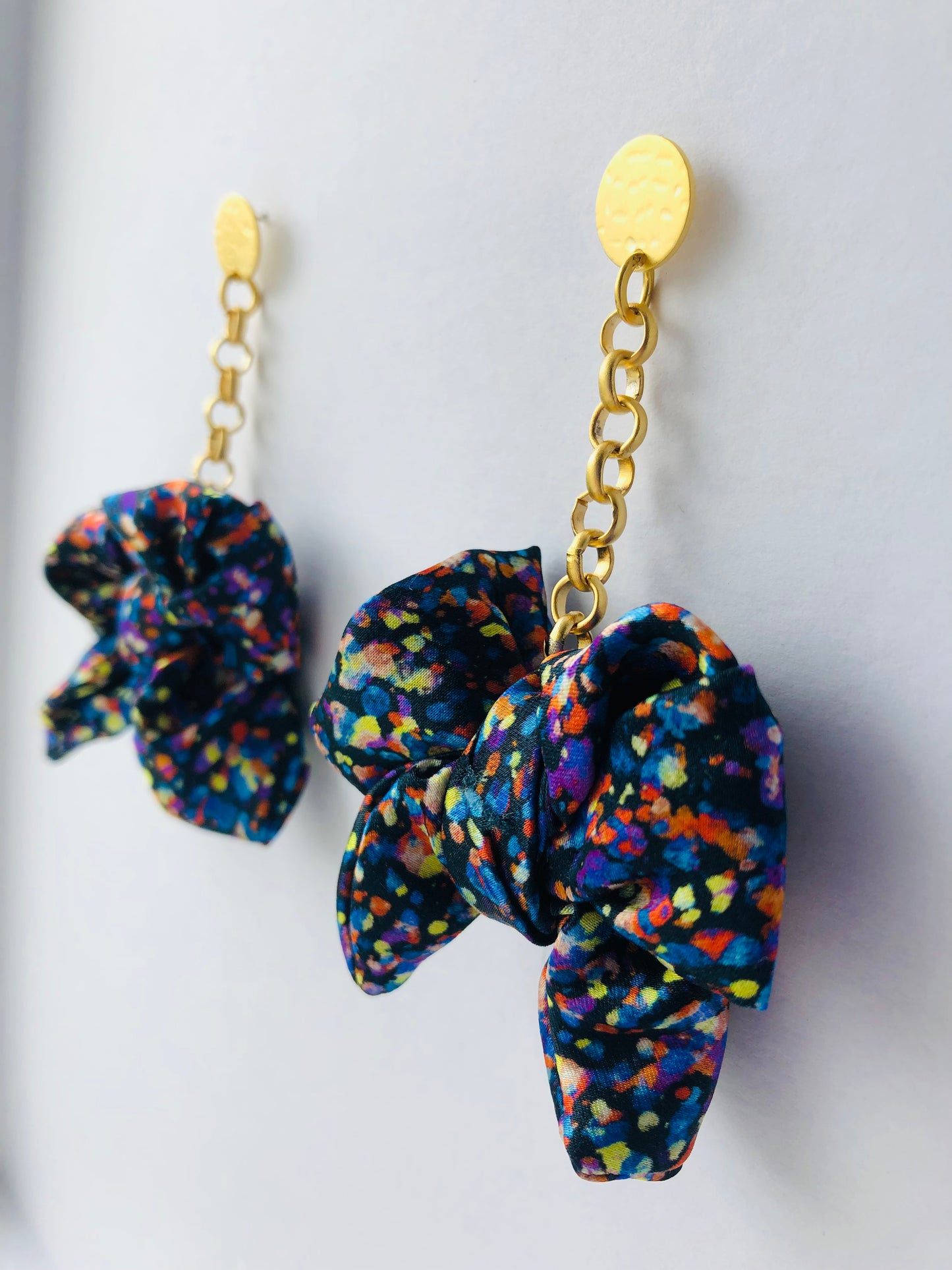 Big Bow Earrings | Silk Jewellery | Liberty Print | Blue