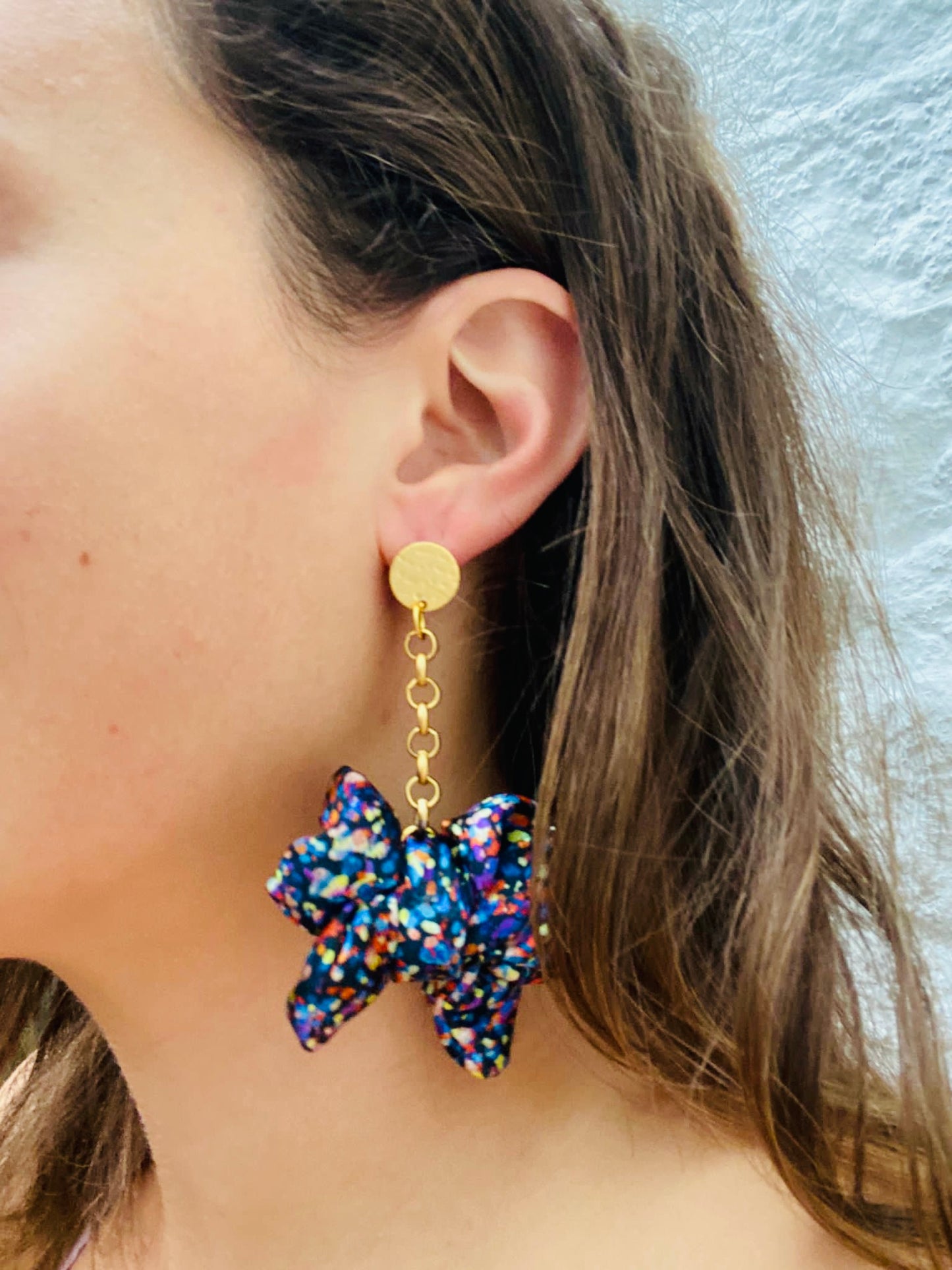 Big Bow Earrings | Silk Jewellery | Liberty Print | Blue