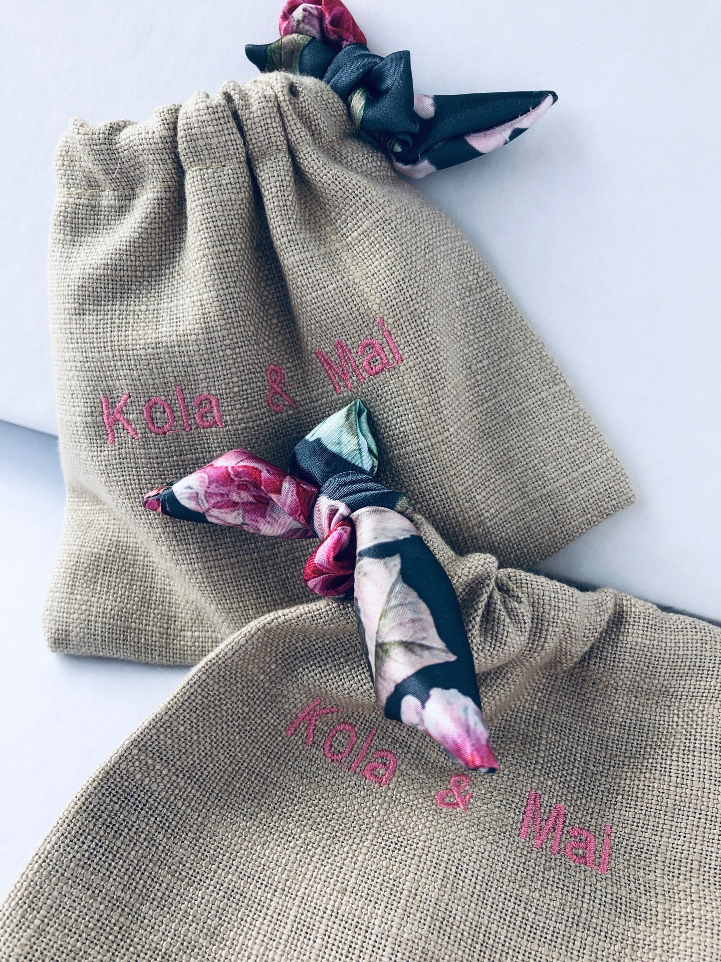 Bow Necklace | Silk Jewellery | Blue Floral Liberty Print