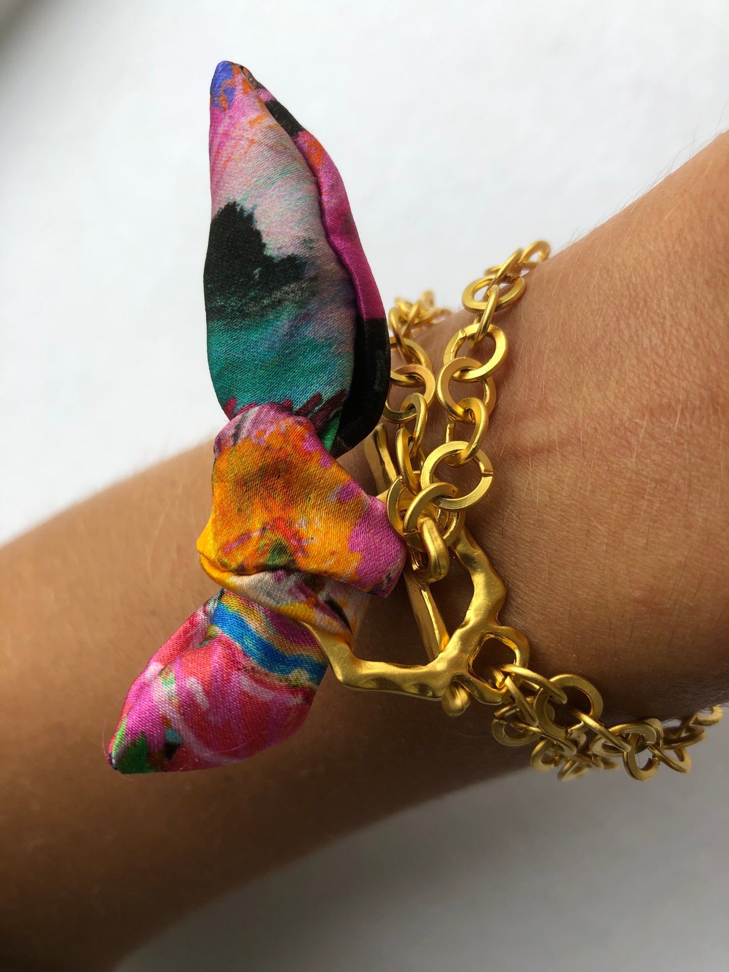 Elegant Gold Bracelet | Silk Jewellery | Lipsy Liberty Print