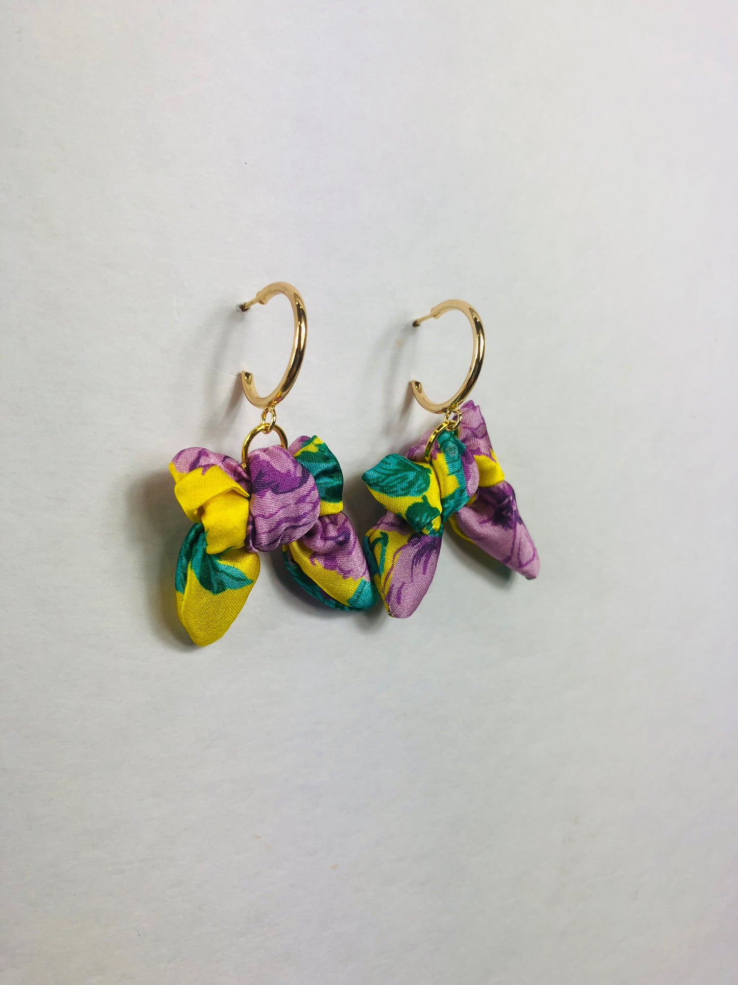 Bow Hoop Earrings | Silk Jewellery | Liberty Print | Floral Rose