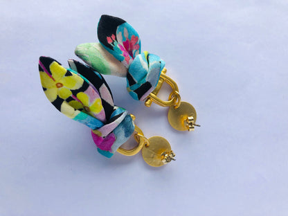 Silk Necklace and Earring Gift Set | Liberty Print | Floral Blue