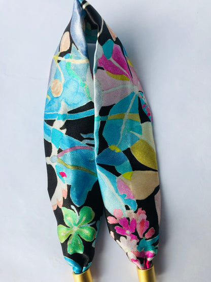 Silk Necklace | Chic Necklace | Liberty Print | Floral Blue