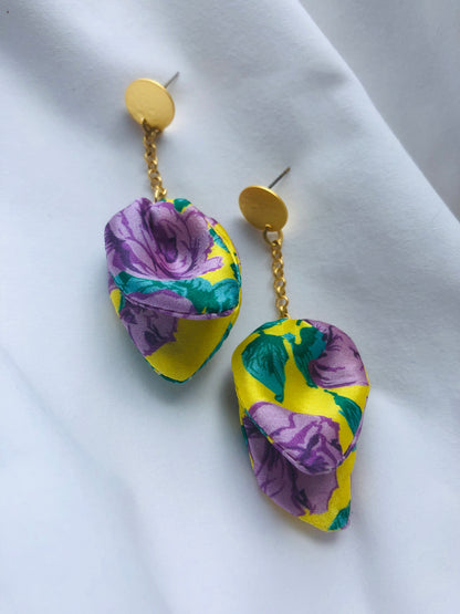 Silk Petal Earrings | Liberty Print | Floral Rose