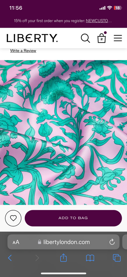 Elegant Necklace | Silk Jewellery | Libert Print | Purple Floral