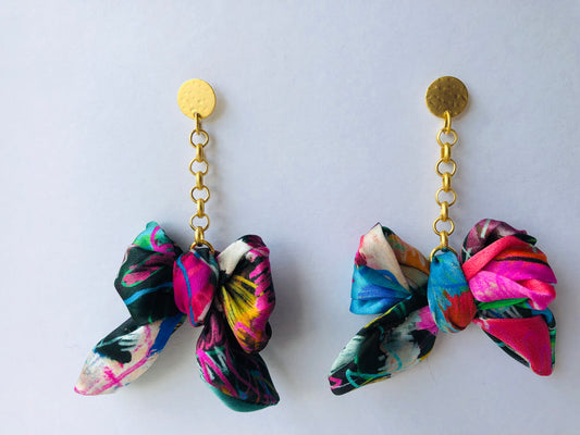 Big Bow Earrings | Silk Jewellery | Liberty Print | Lipsey