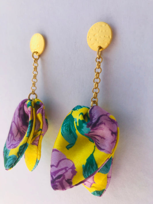 Silk Petal Earrings | Liberty Print | Floral Rose