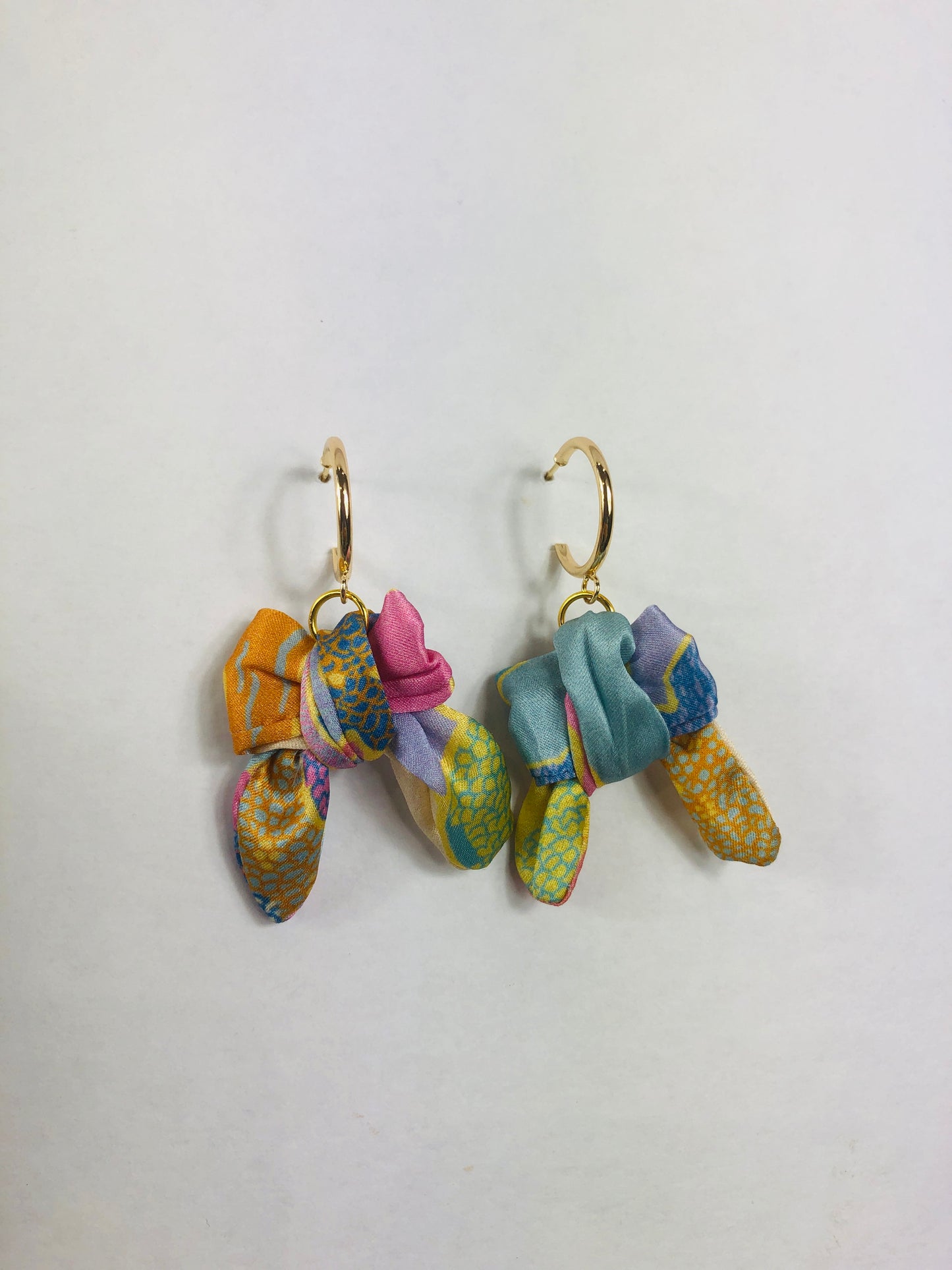 Bow Hoop Earrings | Silk Jewellery | Liberty Print | Pastel
