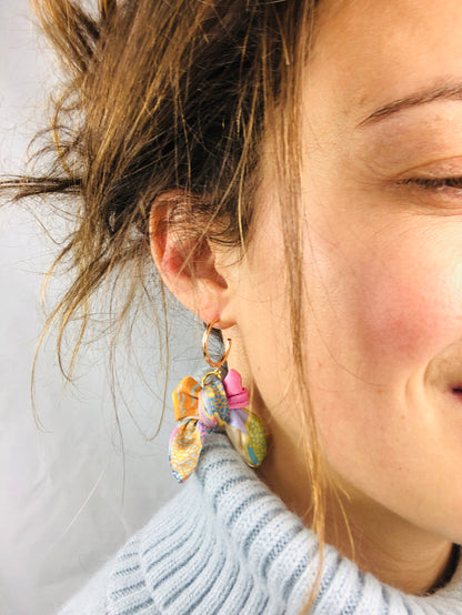 Bow Hoop Earrings | Silk Jewellery | Liberty Print | Pastel