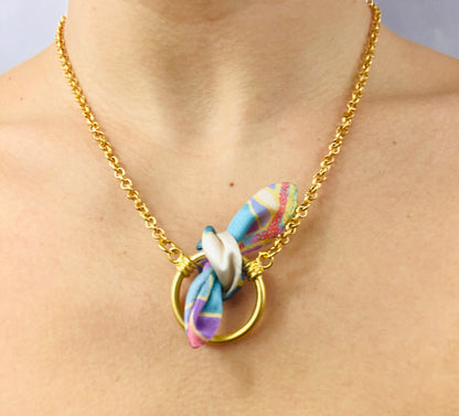 Elegant Necklace | Silk Jewellery | Libert Print | Pastel