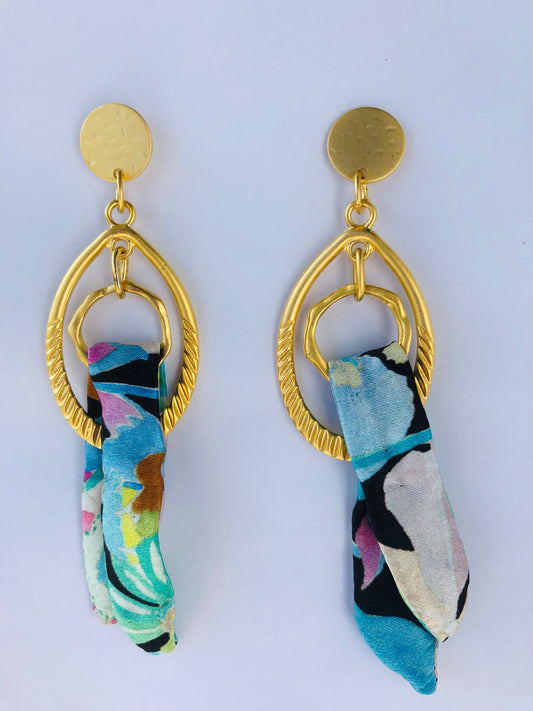 Silk Earrings | Chic Earrings | Funky Colourful Jewellery | Liberty Print