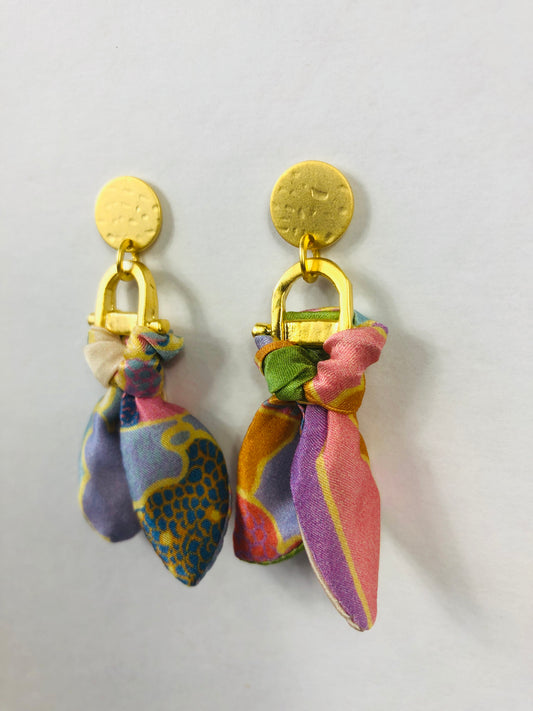 Statement Earrings | Silk Jewellery | Liberty Print | Pastel