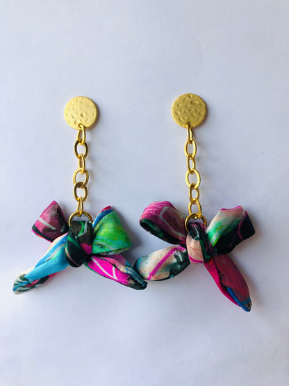 Bow Earrings | Silk Jewellery | Liberty Print | Lipsey