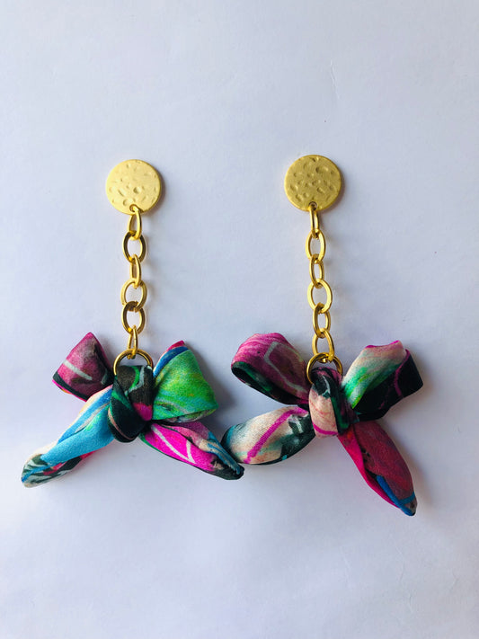 Bow Earrings | Silk Jewellery | Liberty Print | Lipsey