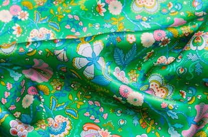 Silk Necklace and Earring Gift Set | Liberty Print | Floral Green